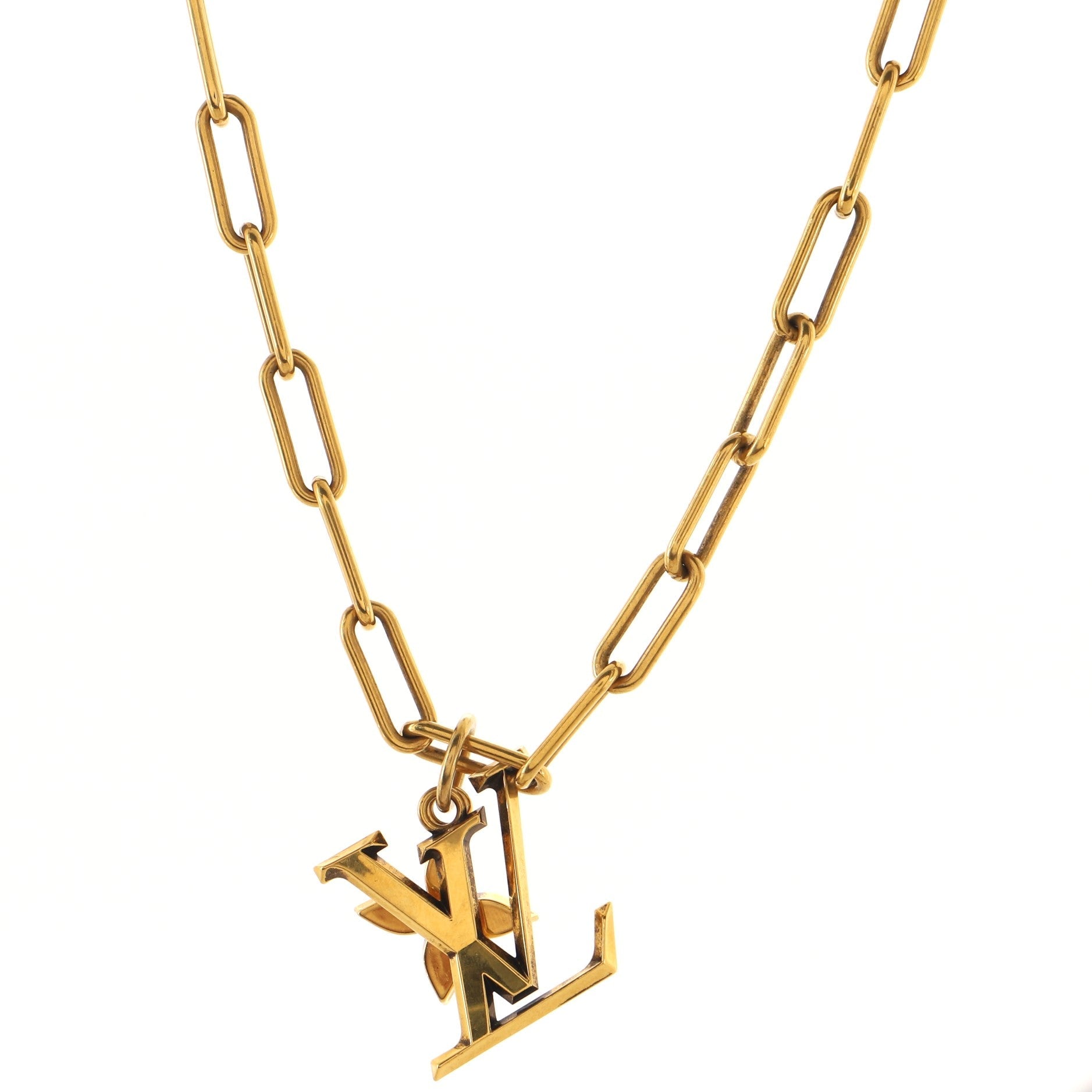 LV Flower Pendant Necklace Metal
