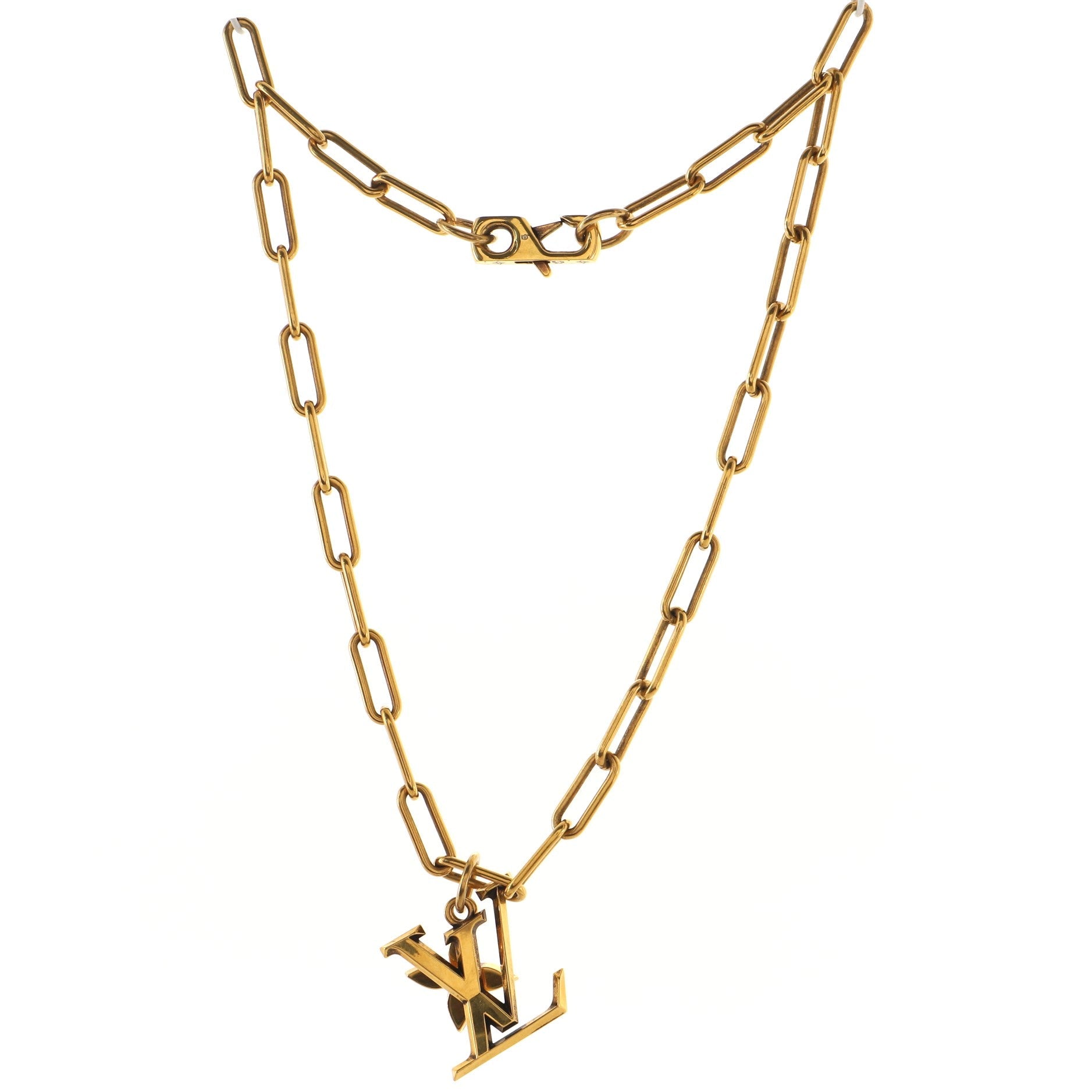 LV Flower Pendant Necklace Metal