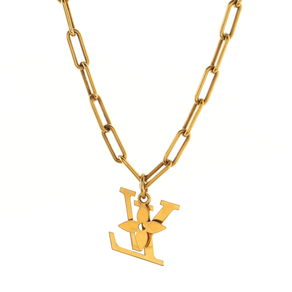 LV Flower Pendant Necklace Metal
