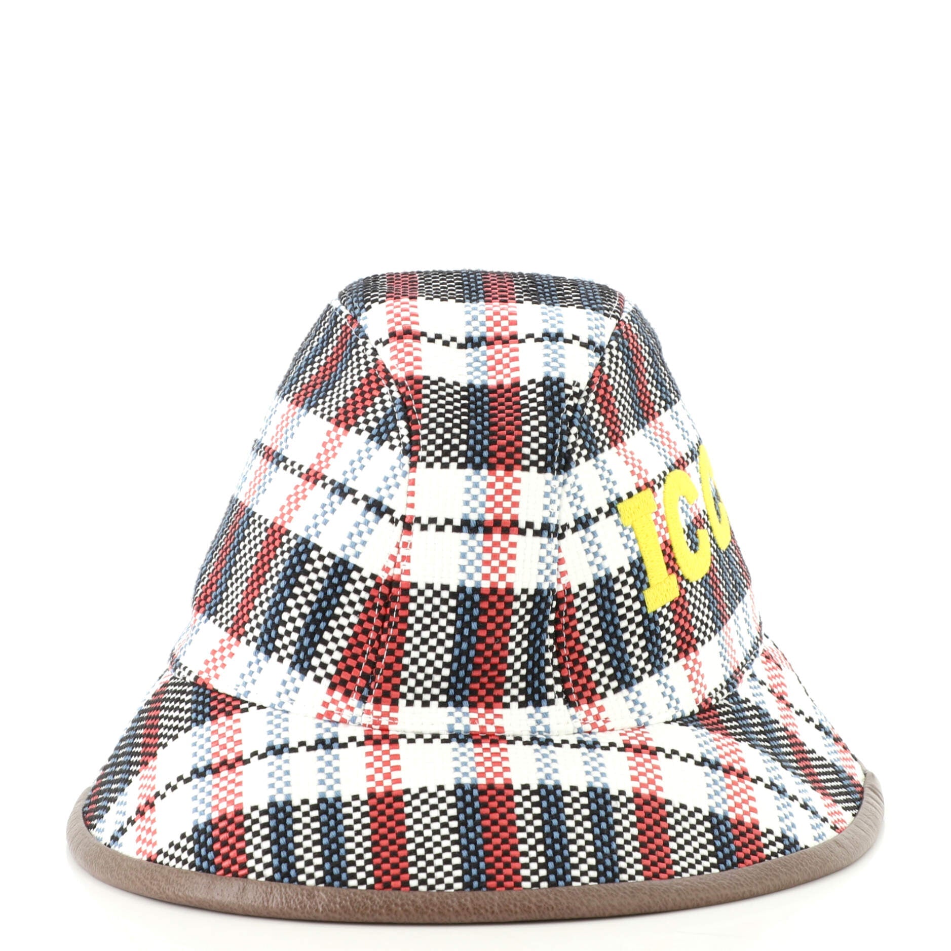 ICCUG Print Bucket Hat Multicolor Cotton and Leather Large