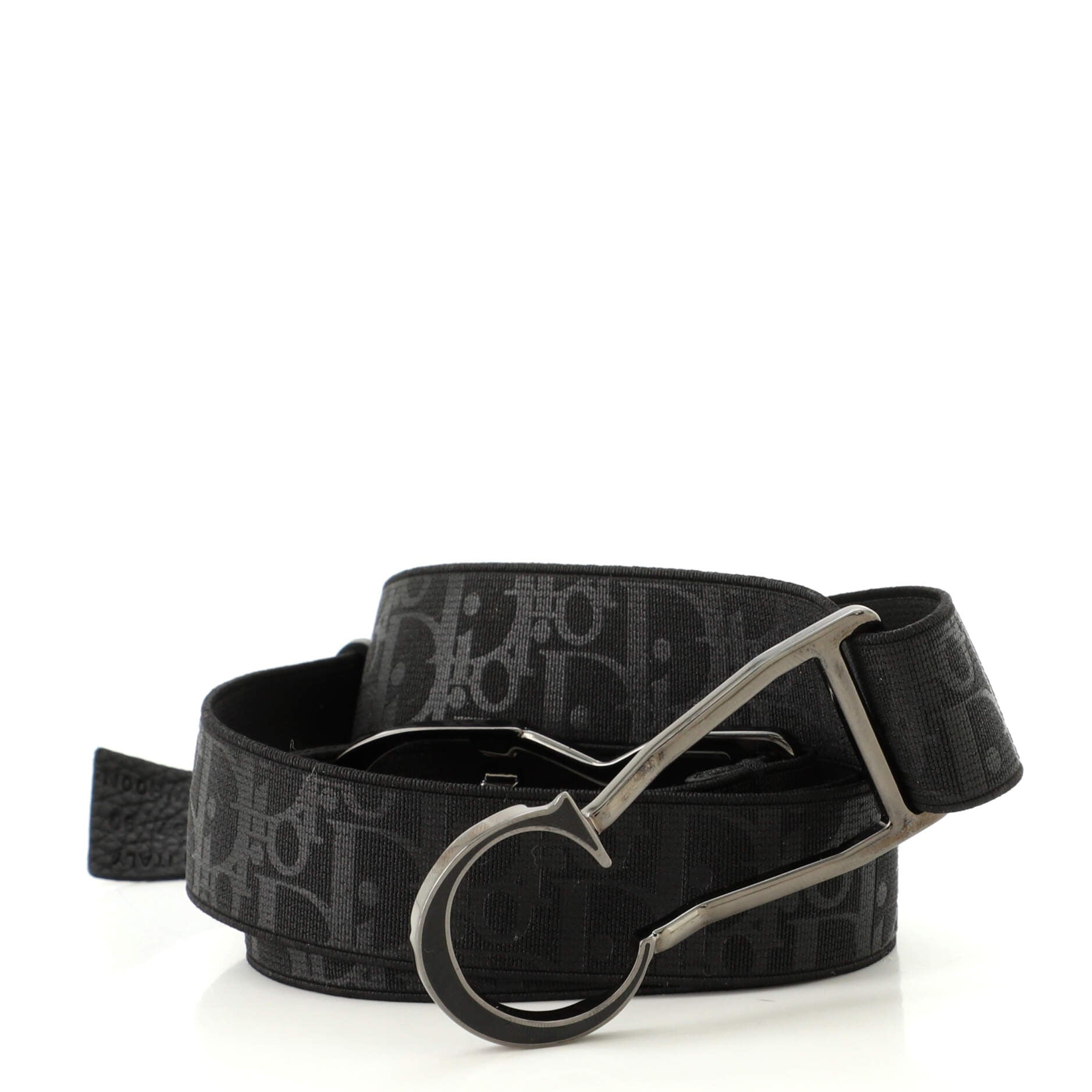 CD Buckle Belt Metal with Oblique Printed Elastic 85