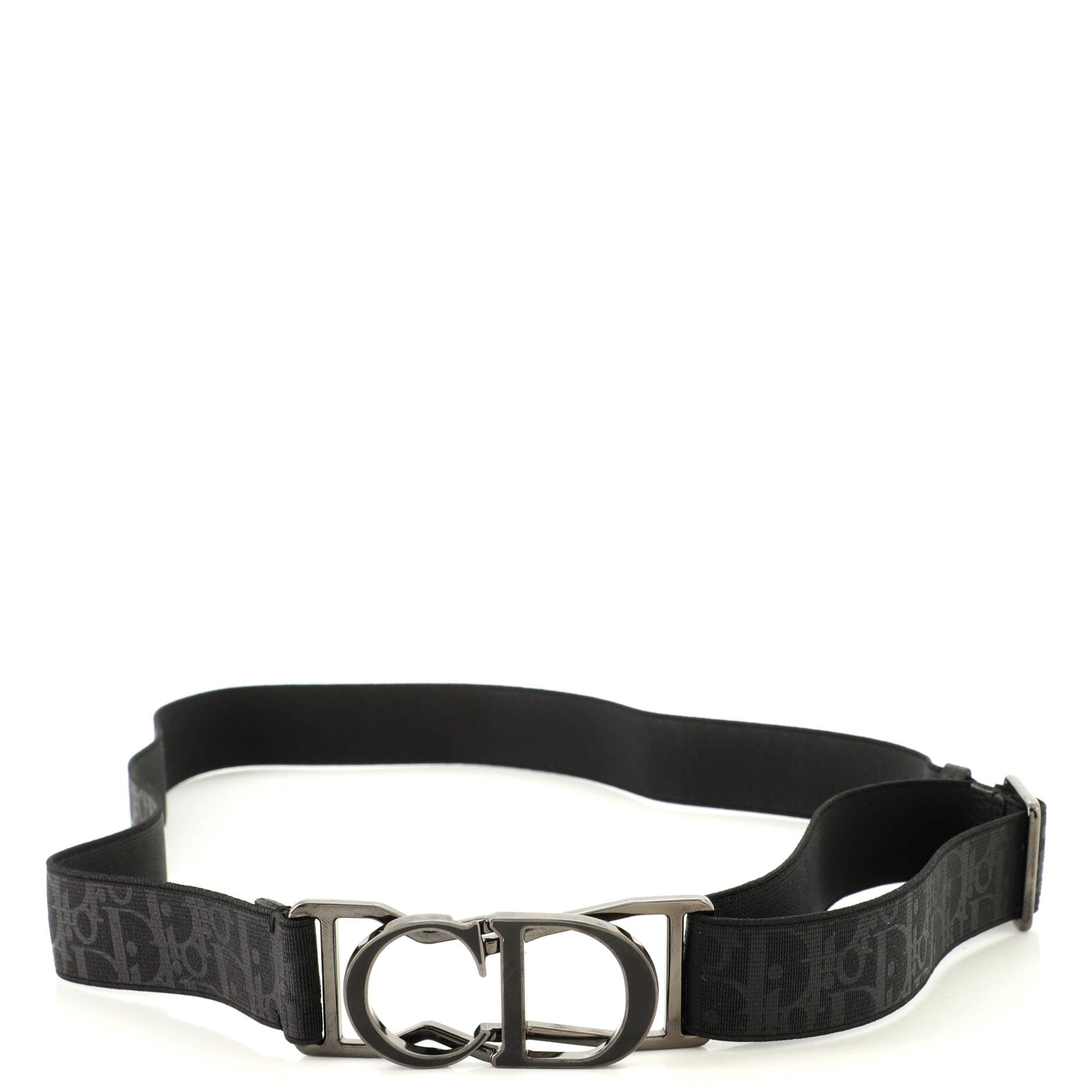 CD Buckle Belt Metal with Oblique Printed Elastic 85