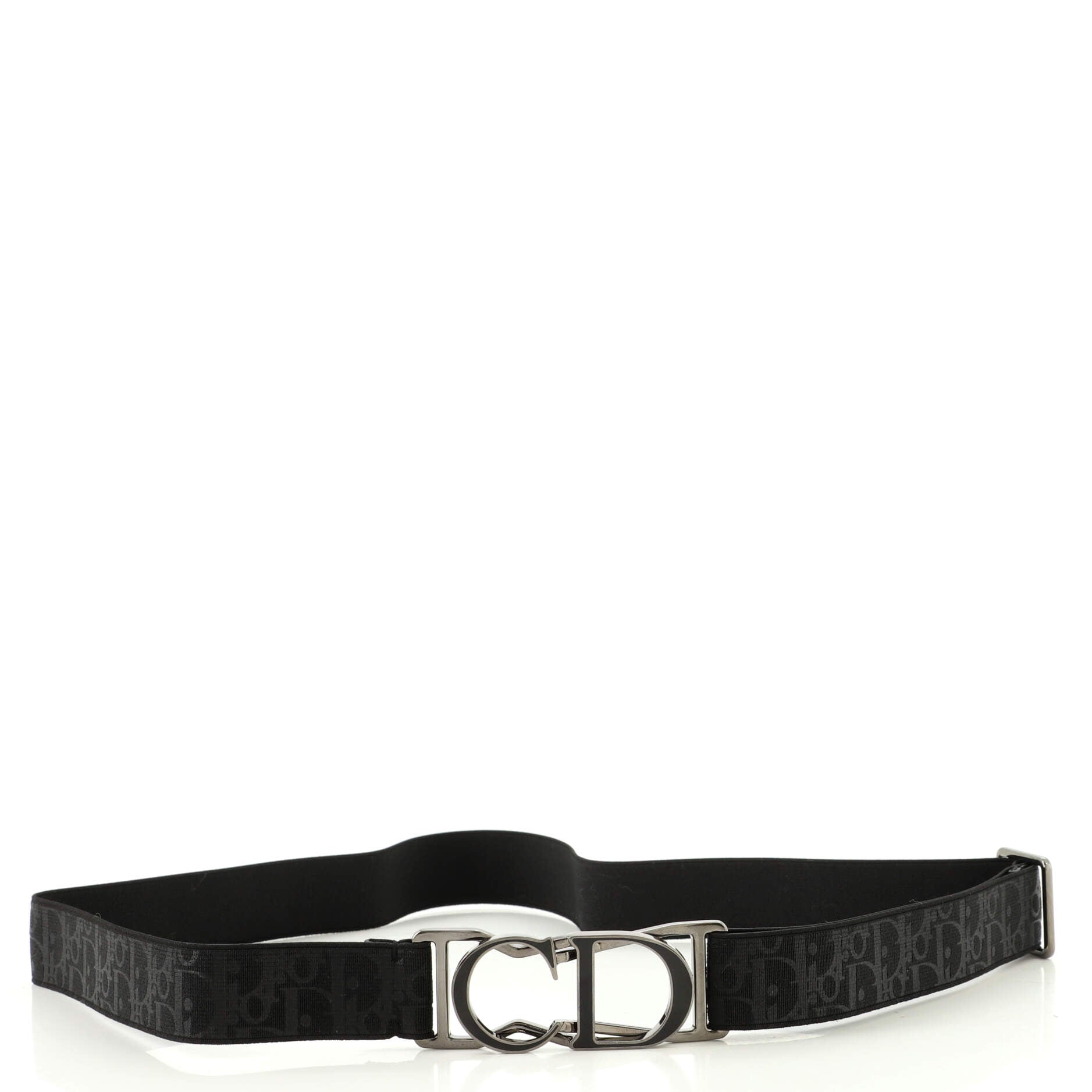 CD Buckle Belt Metal with Oblique Printed Elastic 85
