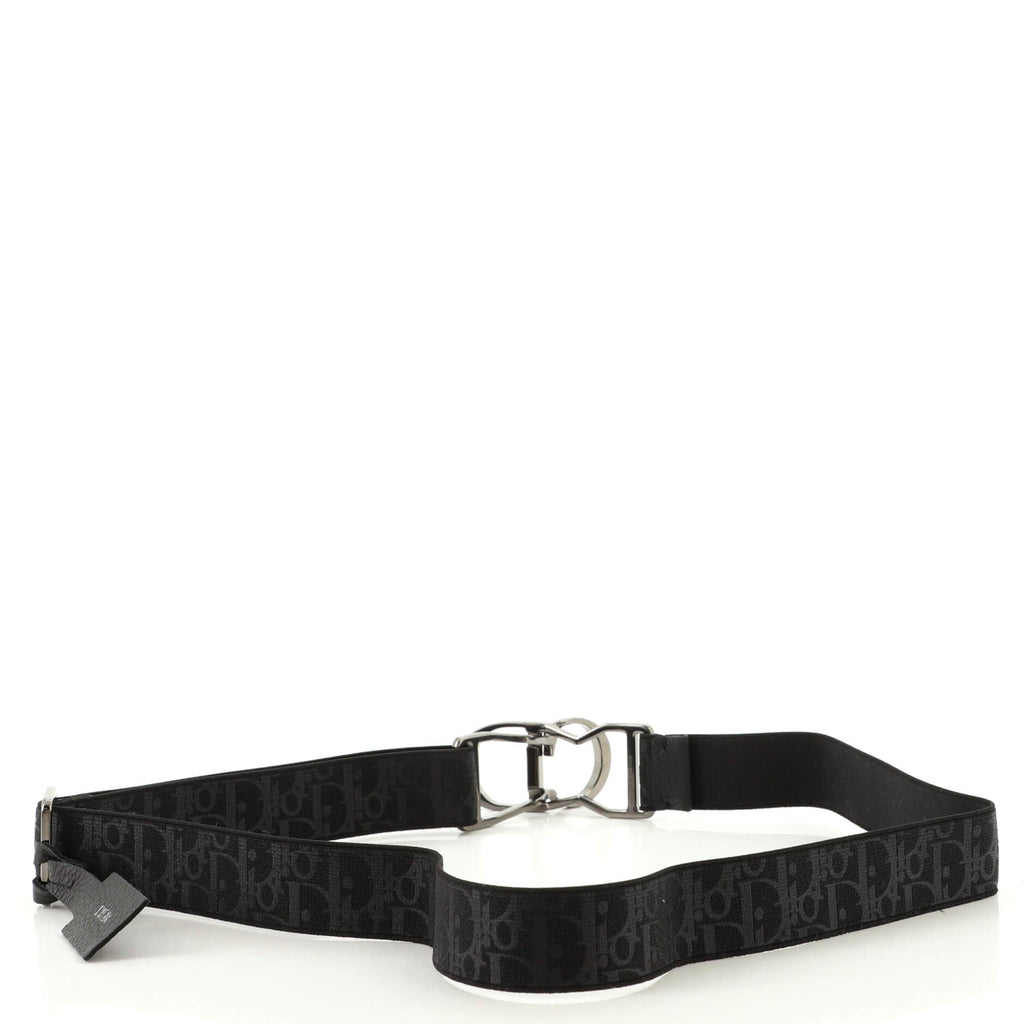 CD Buckle Belt Metal with Oblique Printed Elastic 85