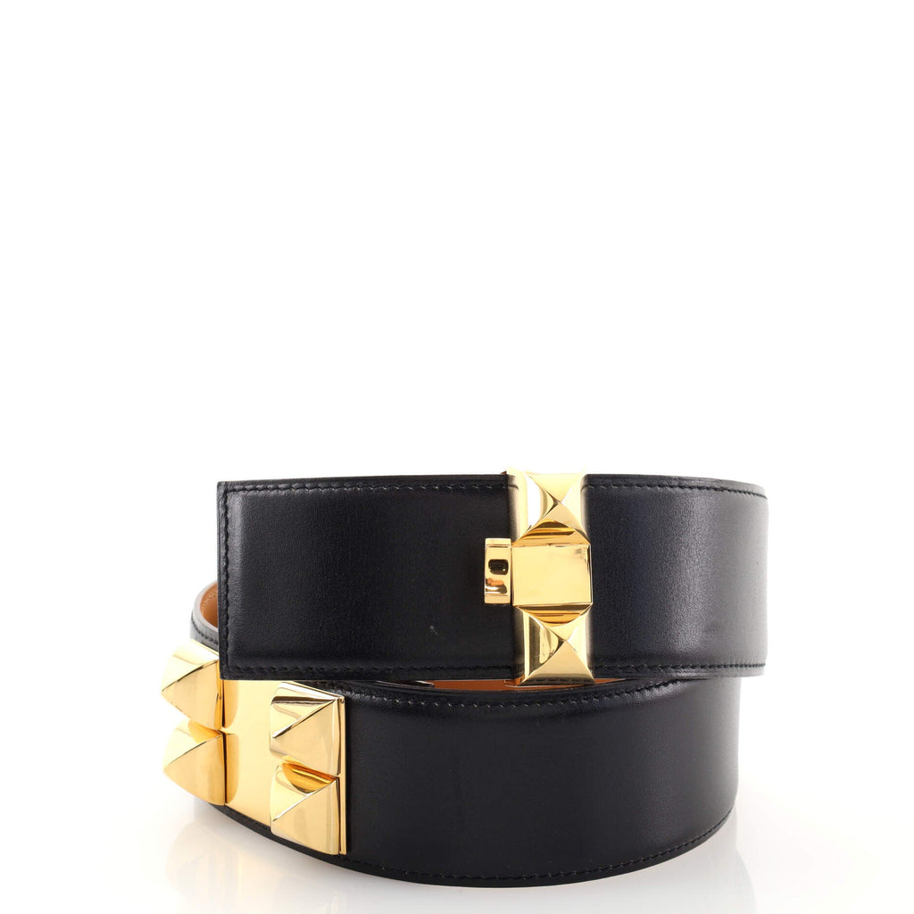 Collier de Chien Buckle Reversible Belt Leather Wide 75