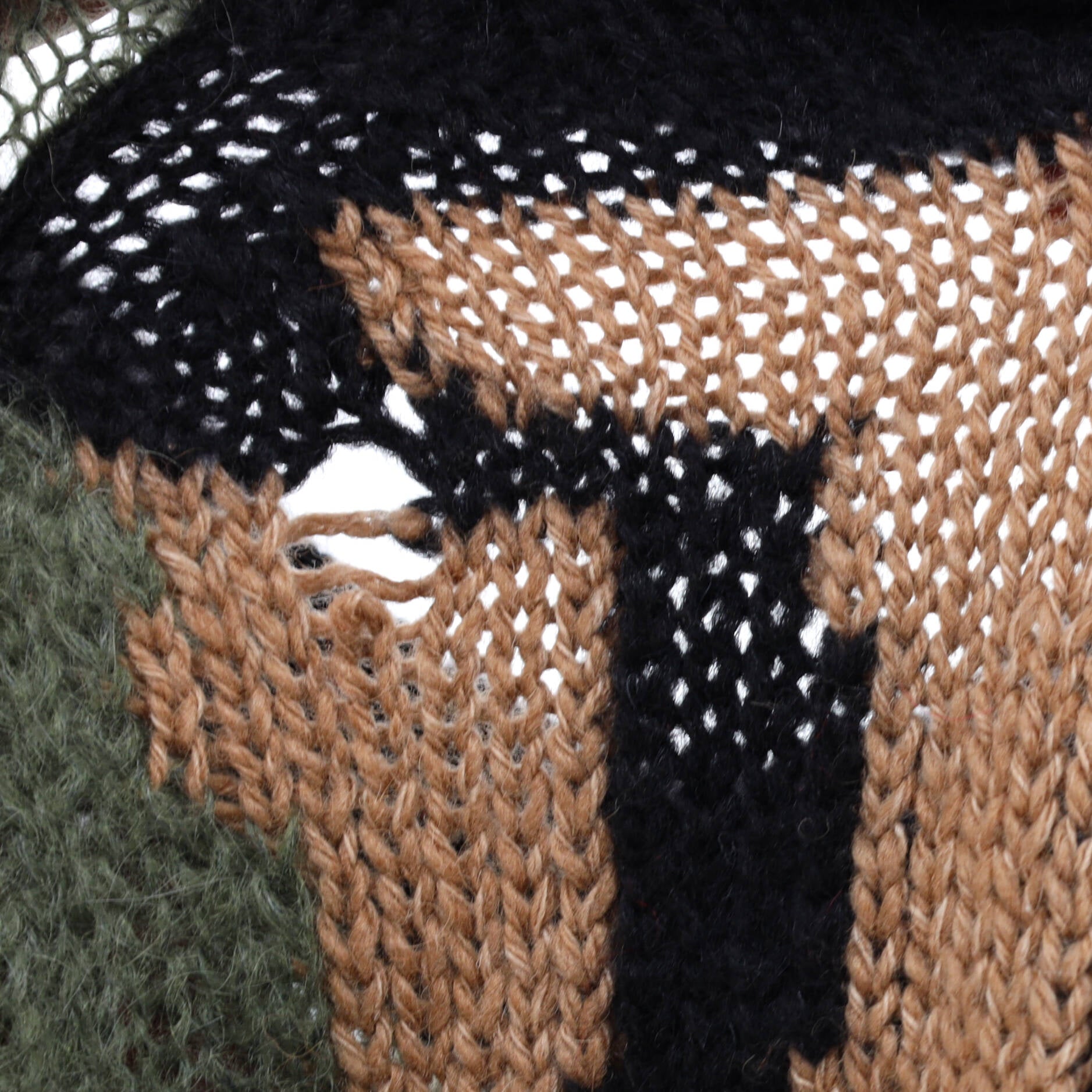 Men's Crewneck Camouflage Intarsia Sweater Wool Blend