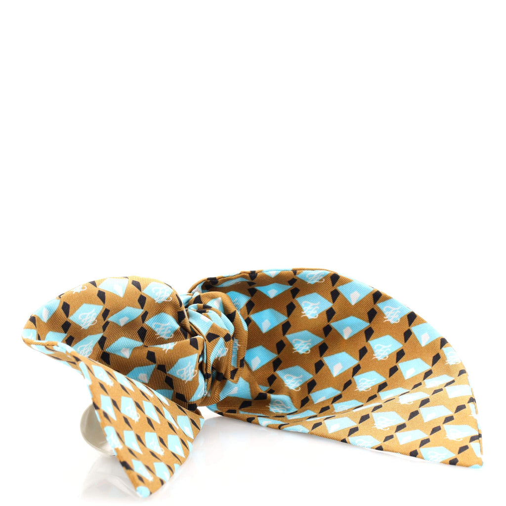 Bow Hair Clip Print Silk Twill
