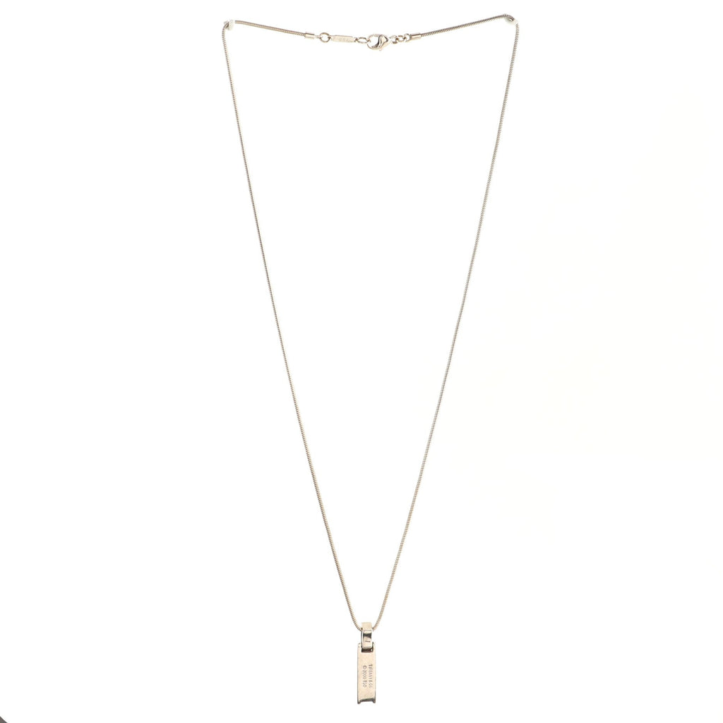 Atlas Bar Pendant Necklace 18K White Gold with Diamonds