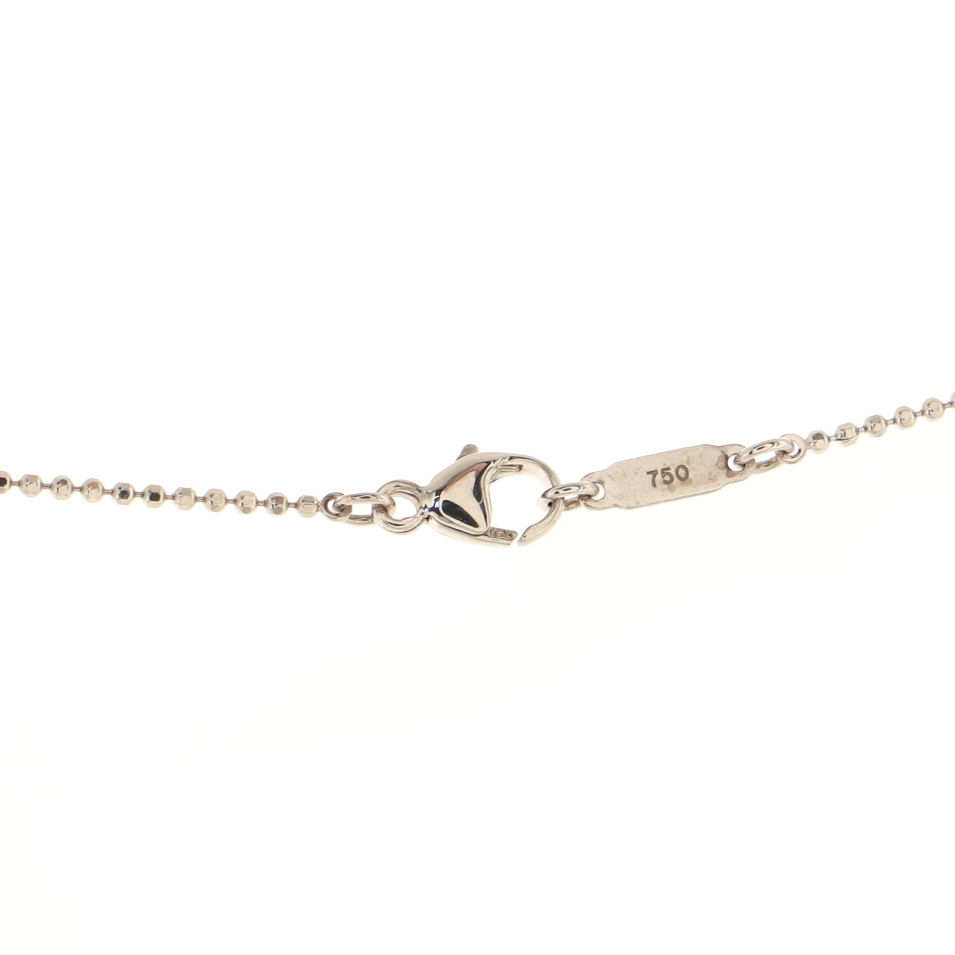 Fringe Flower Bead Necklace 18K White Gold