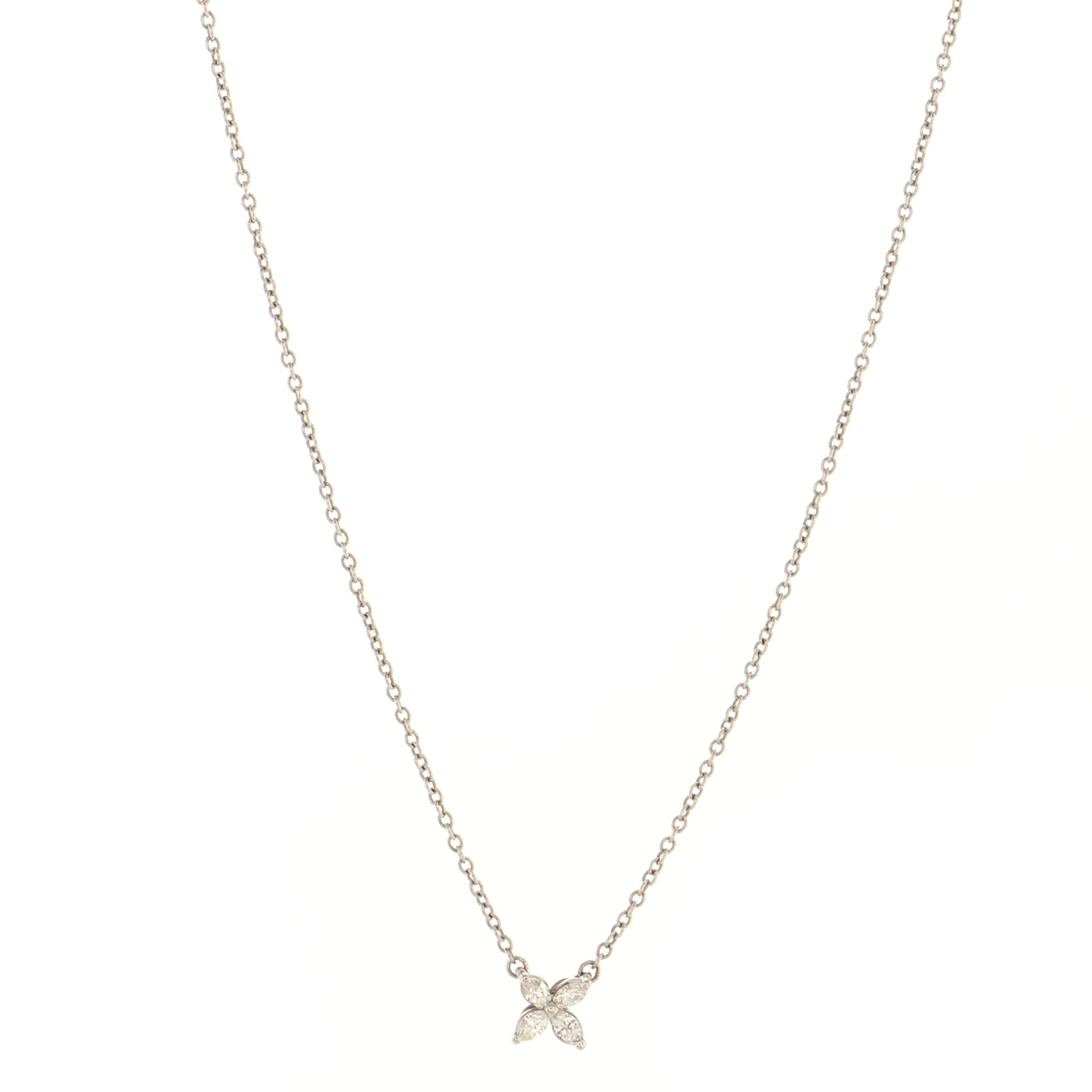 Victoria Pendant Necklace Platinum and Diamonds Mini