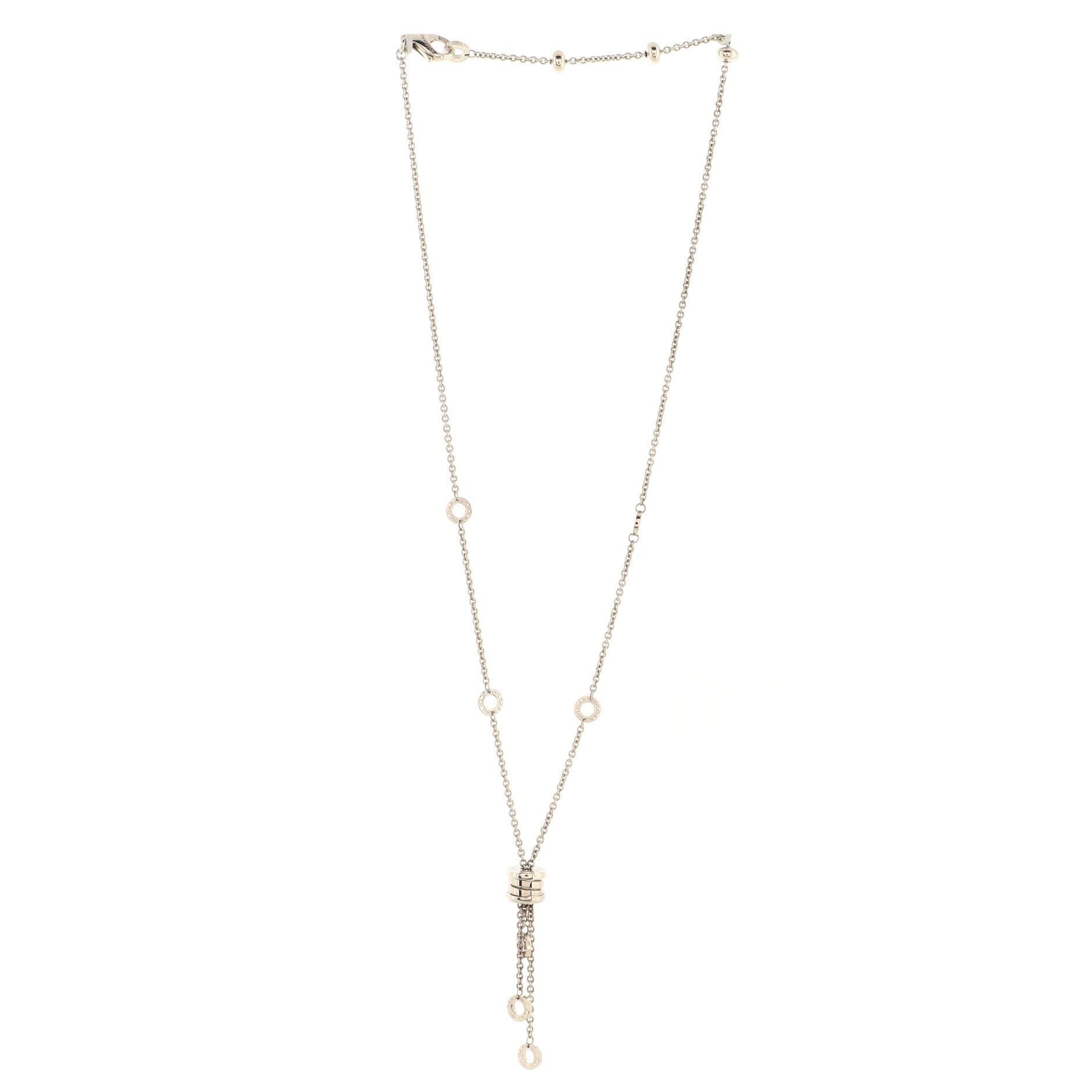 B.Zero1 3 Charm Necklace 18K White Gold