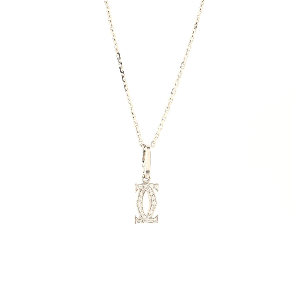 2C Pendant Necklace 18K White Gold with Diamonds