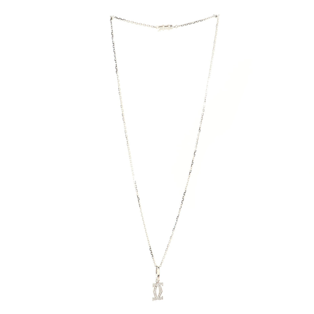 2C Pendant Necklace 18K White Gold with Diamonds