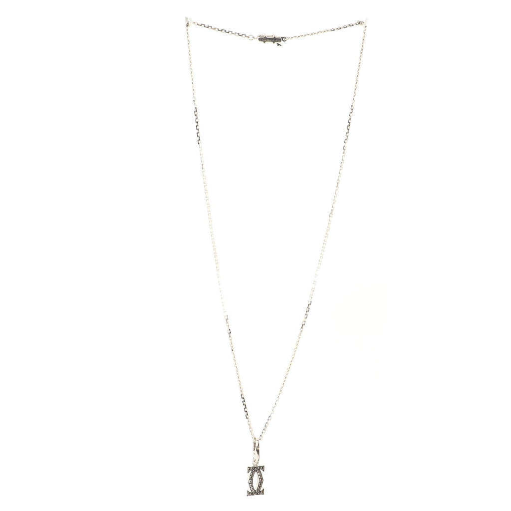 2C Pendant Necklace 18K White Gold with Diamonds