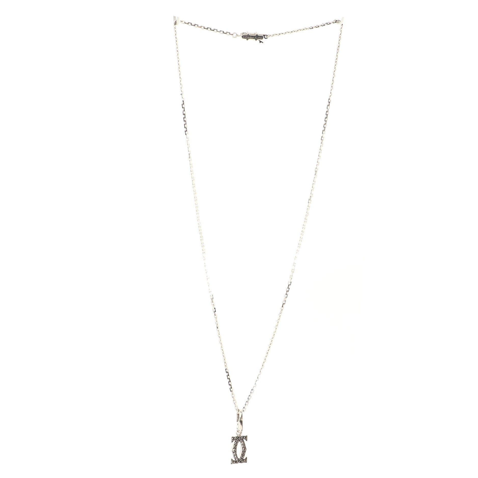 2C Pendant Necklace 18K White Gold with Diamonds