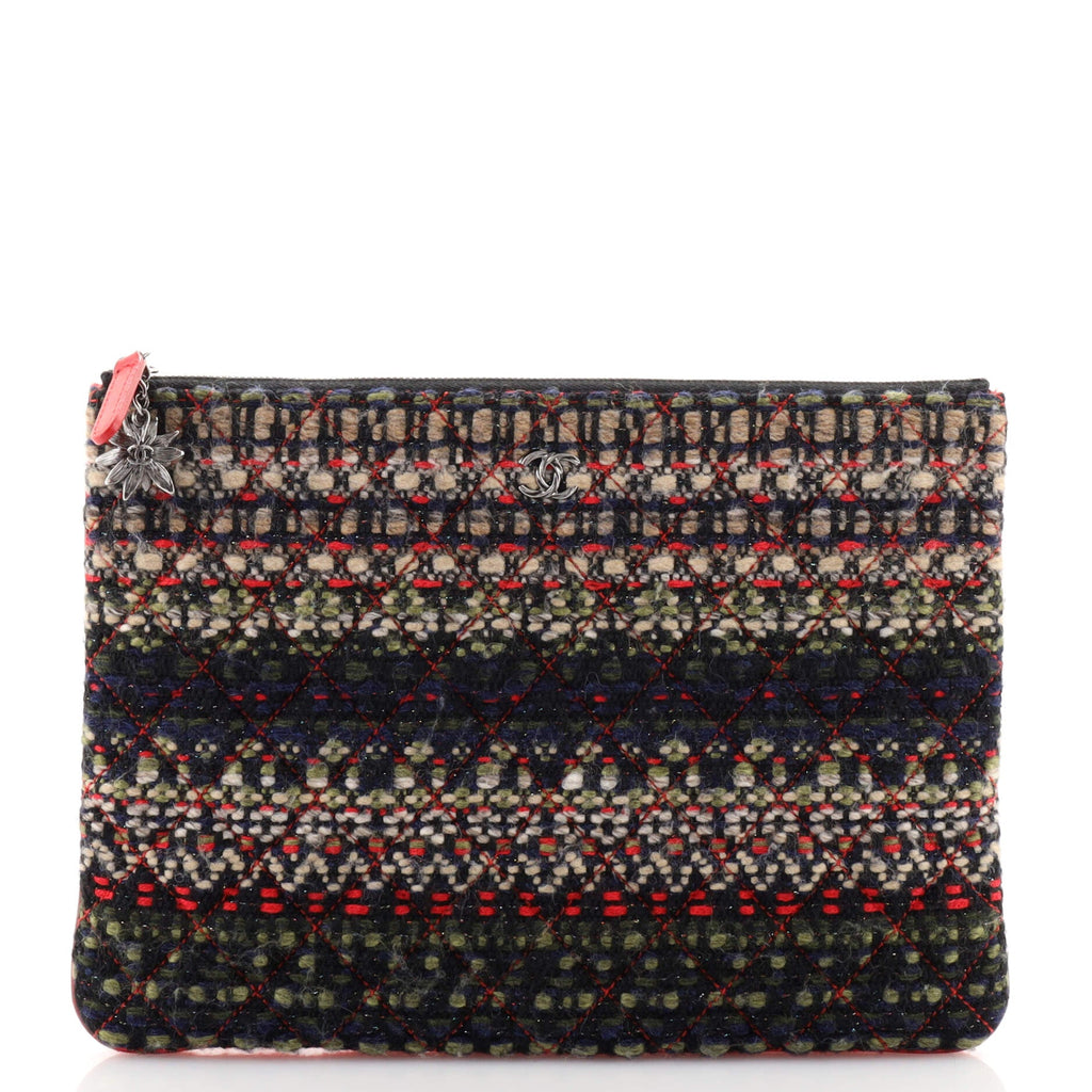 Paris-Salzburg O Case Clutch Quilted Tweed and Calfskin Medium