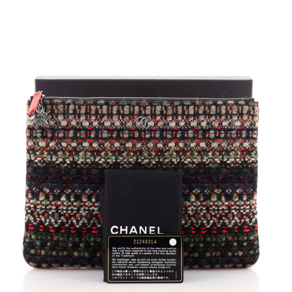 Paris-Salzburg O Case Clutch Quilted Tweed and Calfskin Medium