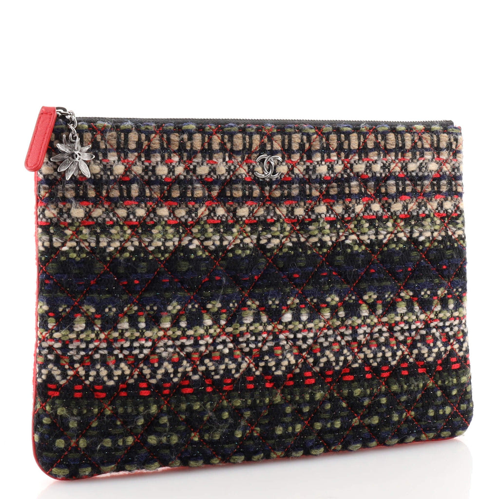 Paris-Salzburg O Case Clutch Quilted Tweed and Calfskin Medium