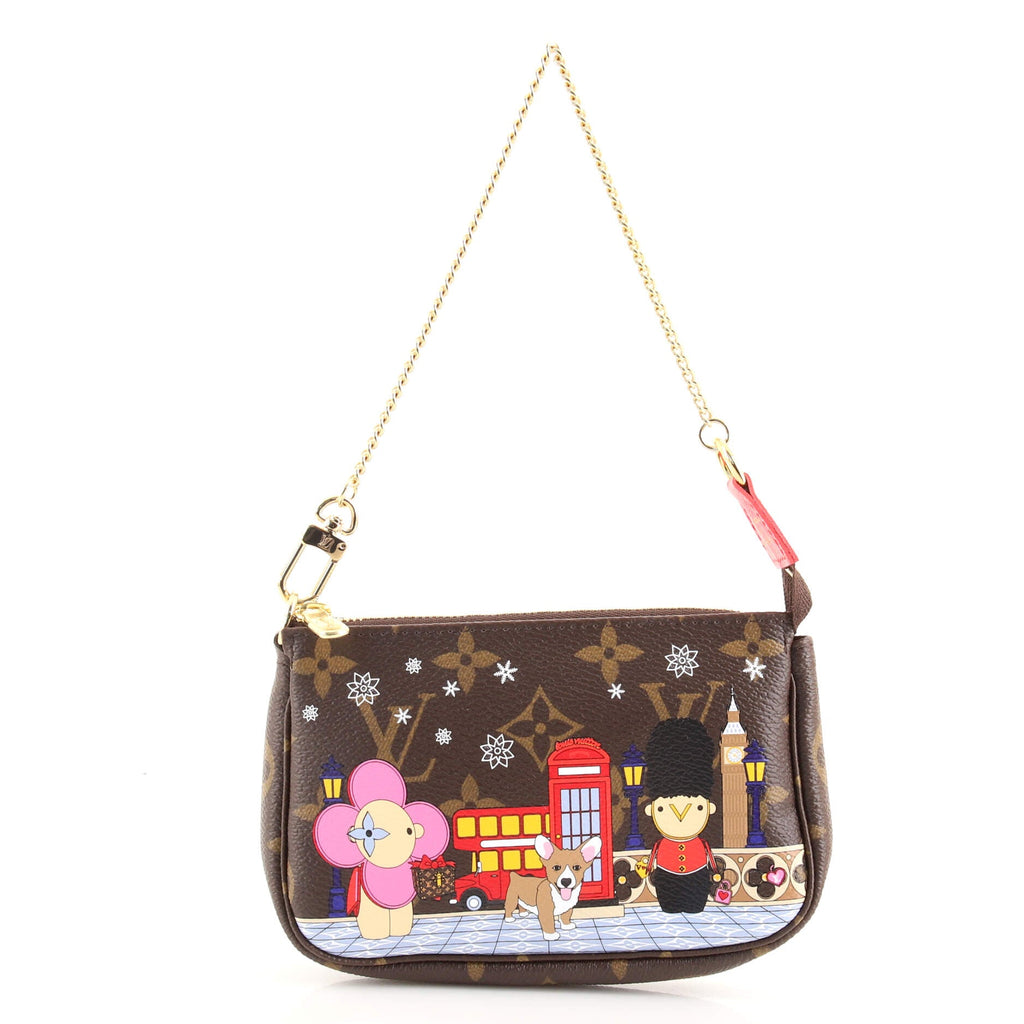 Pochette Accessoires Limited Edition Vivienne Xmas Monogram Canvas Mini