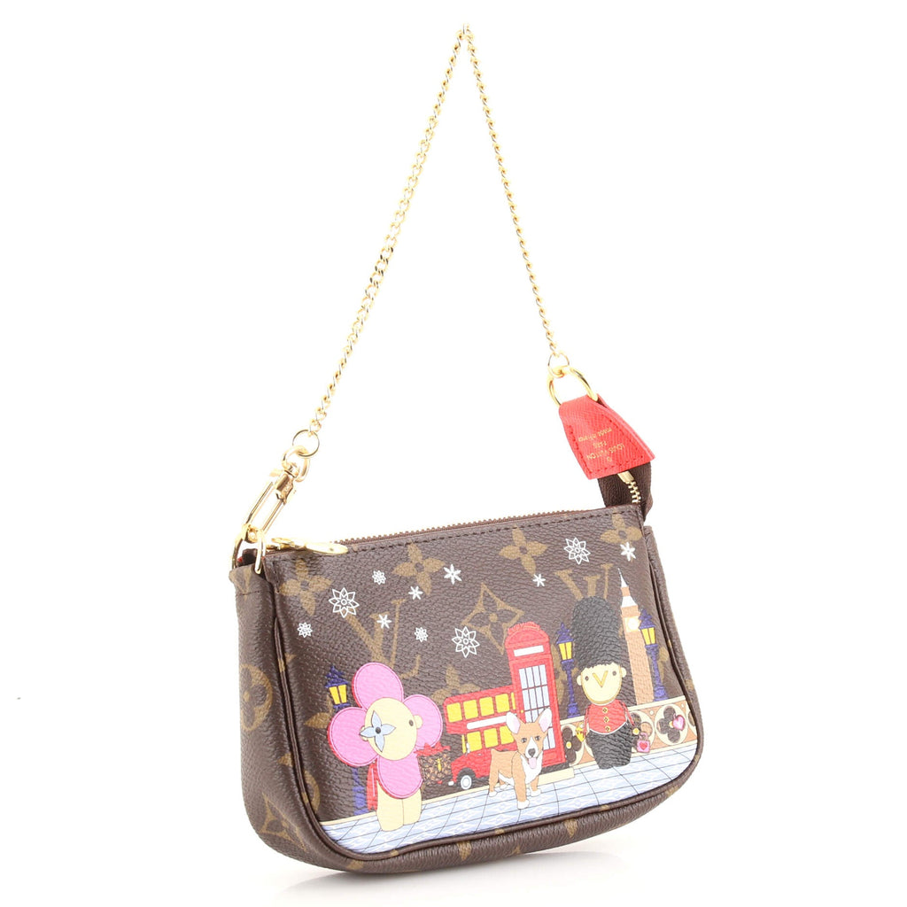 Pochette Accessoires Limited Edition Vivienne Xmas Monogram Canvas Mini