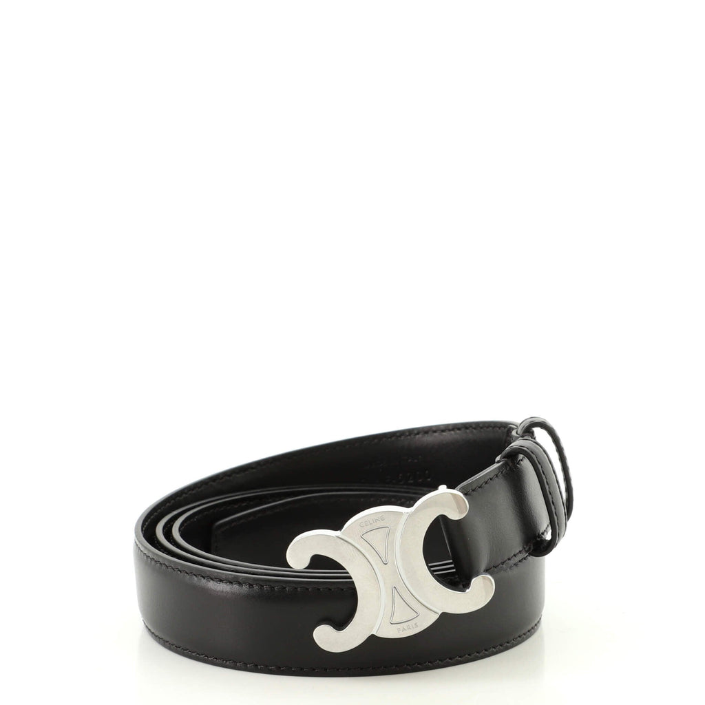 Triomphe Belt Leather and Metal Thin 100