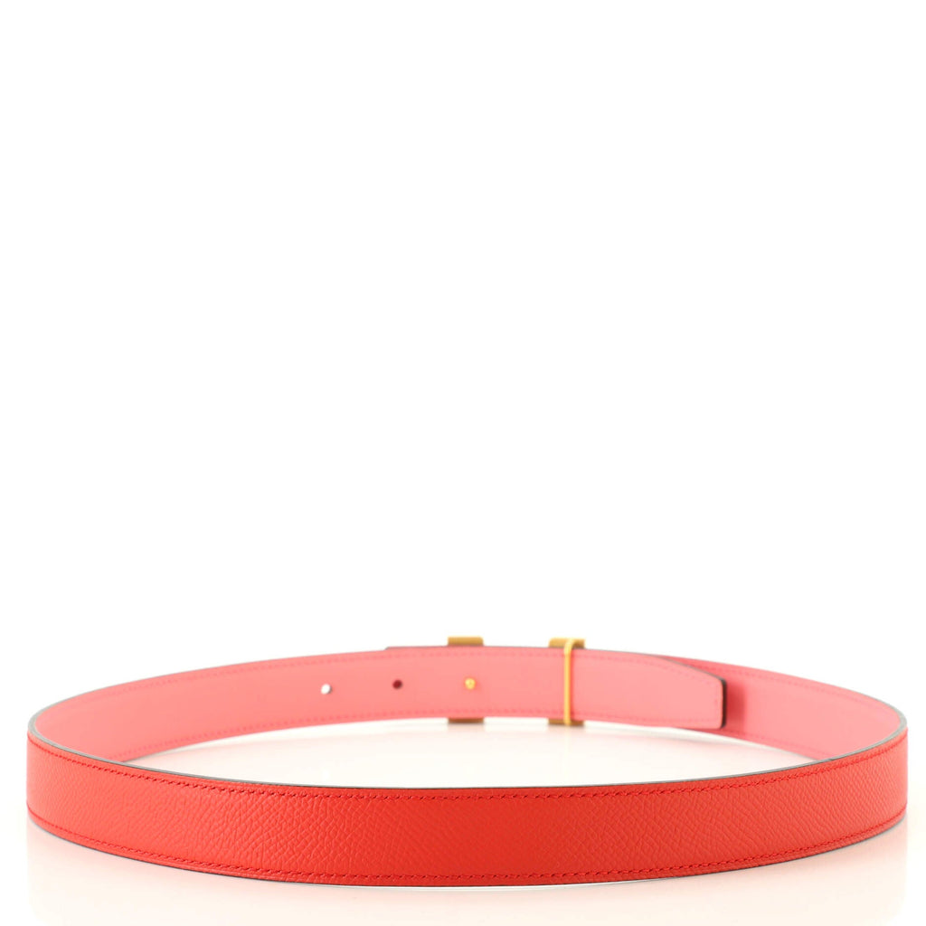 Constance Martelee H Reversible Belt Leather with Hammered Hardware Thin 75