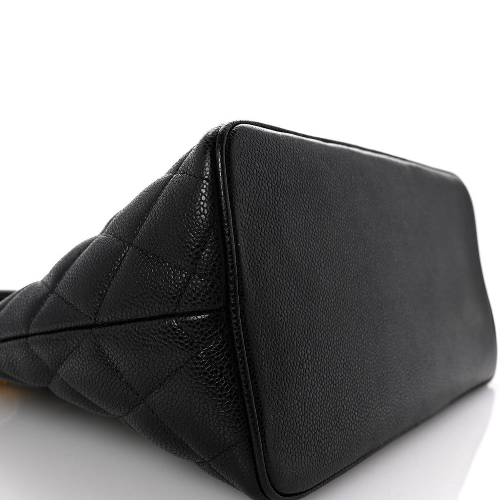 Caviar Quilted Medallion Tote Black