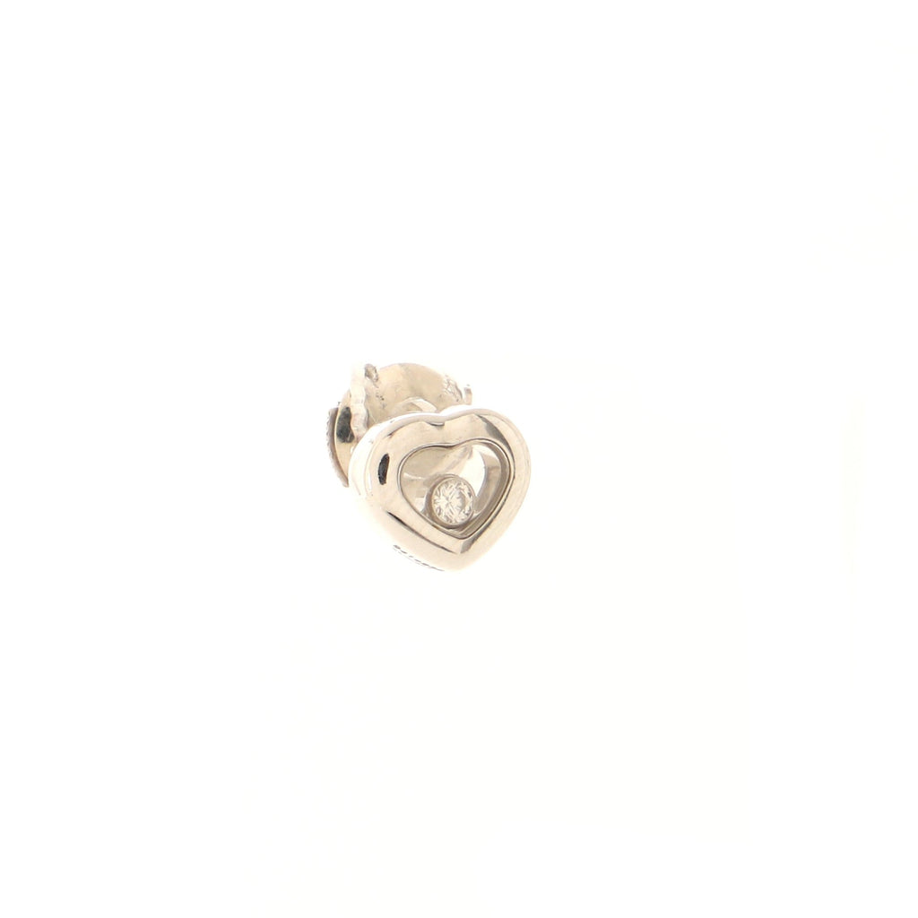 Happy Diamonds Heart Earrings 18K White Gold with Floating Diamond