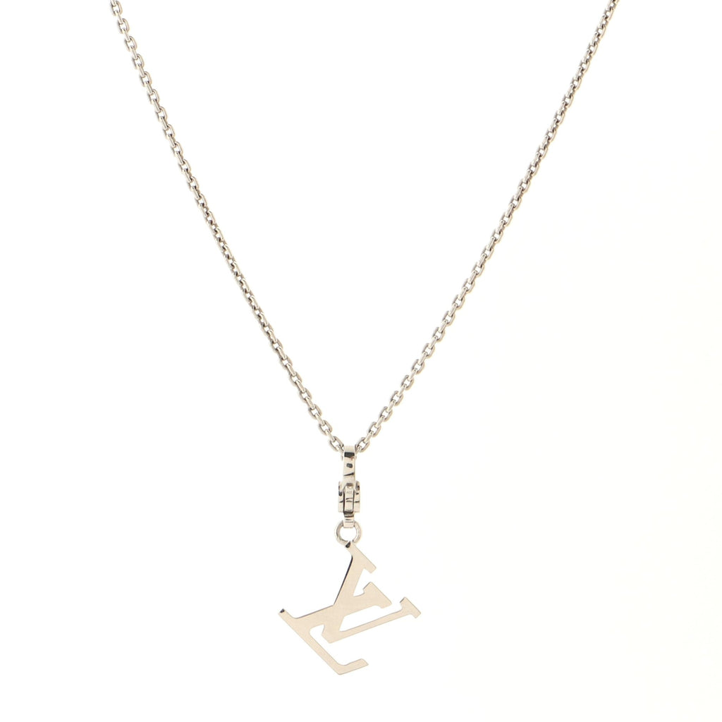 LV Pendant Necklace 18K White Gold