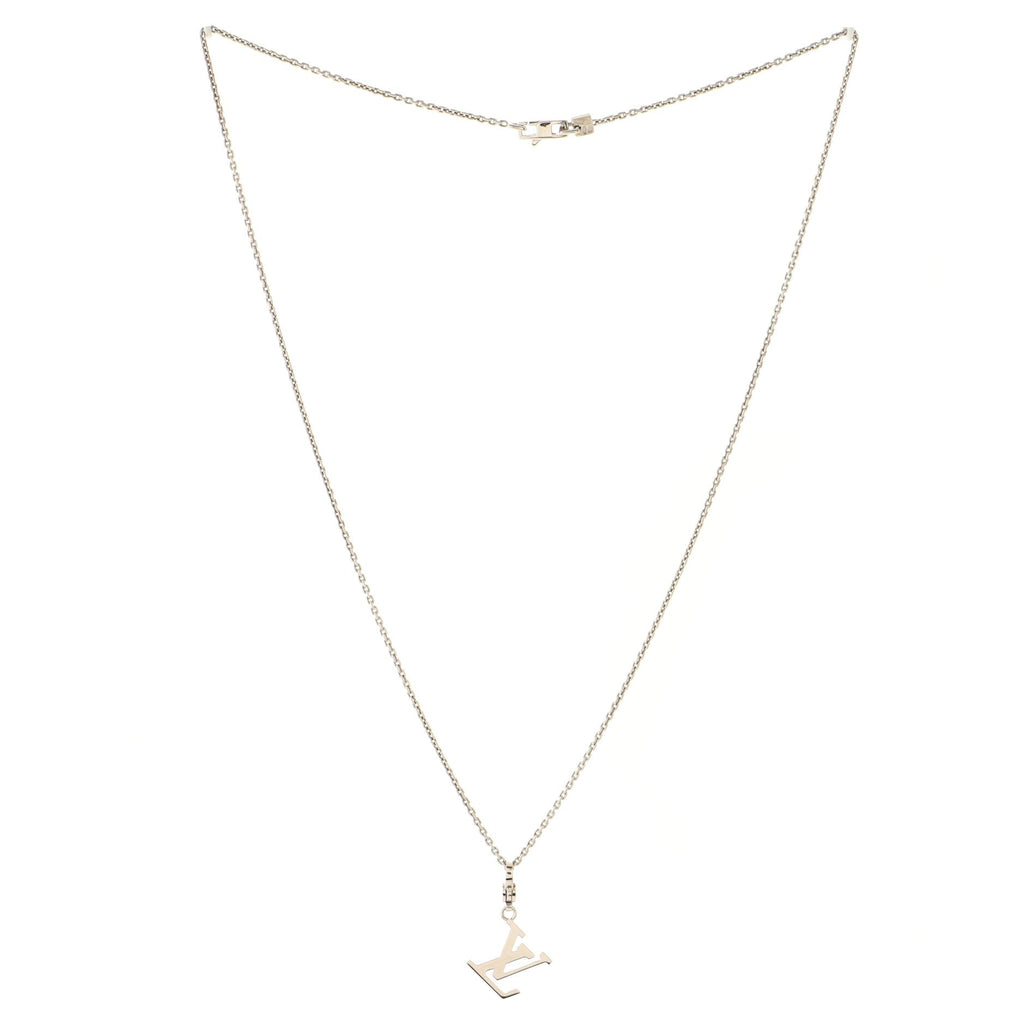 LV Pendant Necklace 18K White Gold