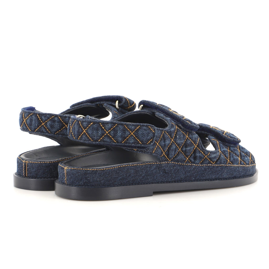 Women's Velcro Dad Sandals Quilted Denim