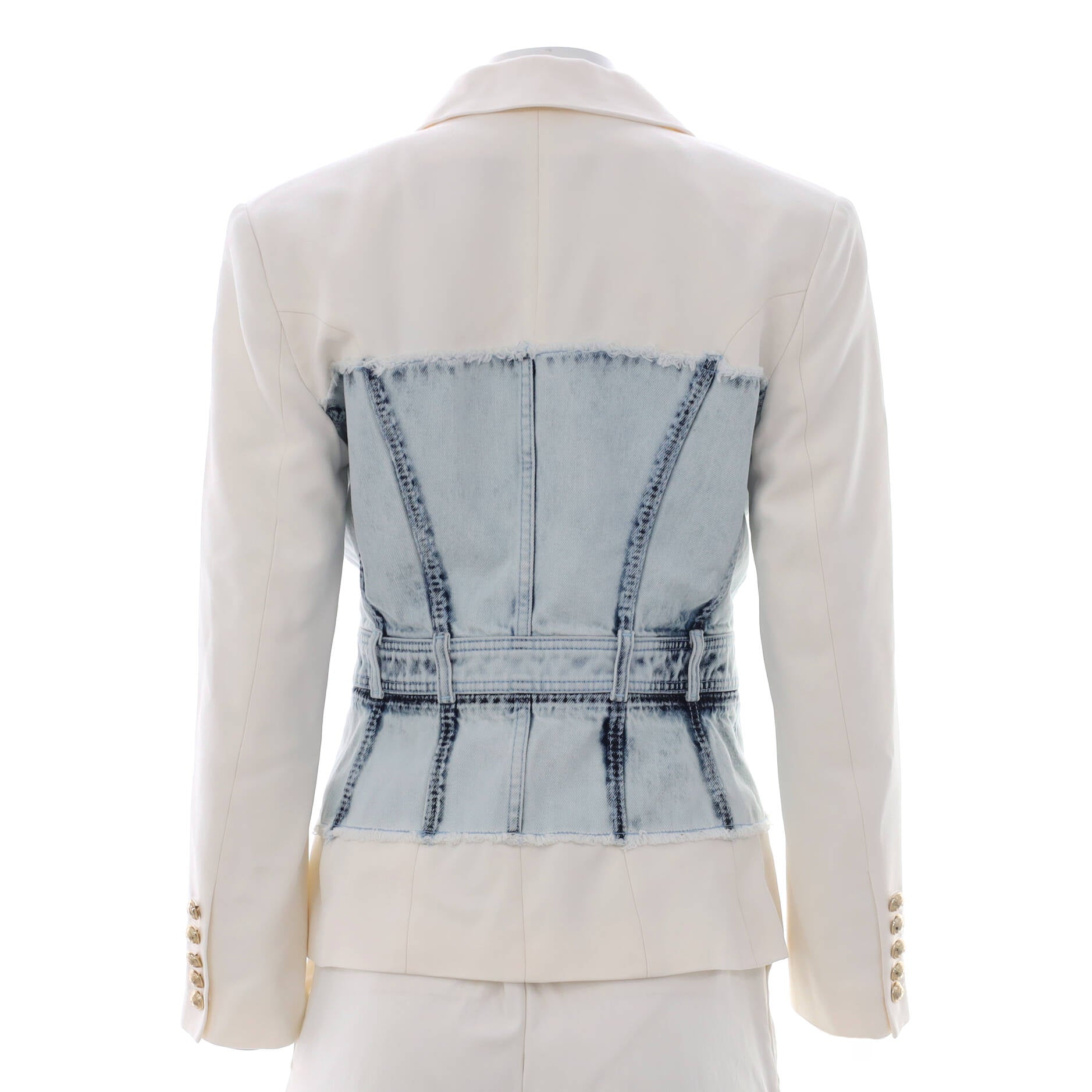 Women's Single Button Blazer Viscose and Denim