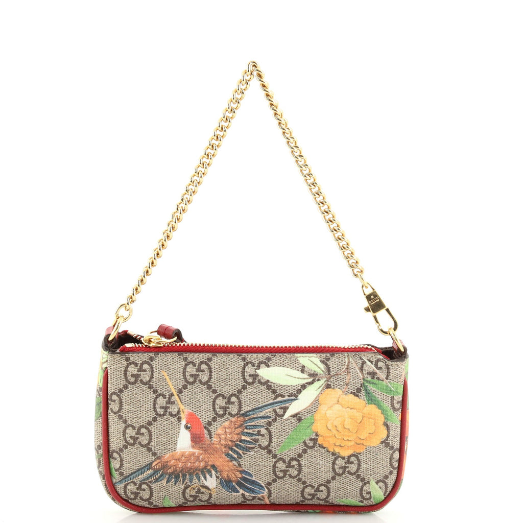 Zip Chain Bag Tian Print GG Coated Canvas Mini