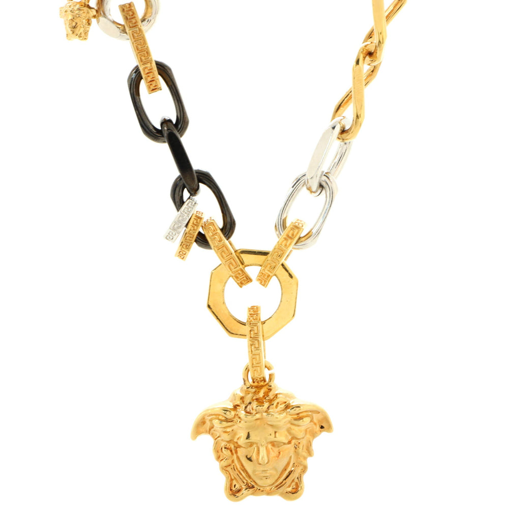 Medusa Pendant Multicolor Chain Necklace Metal
