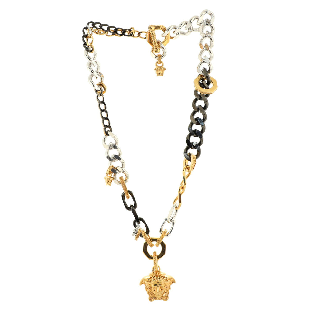 Medusa Pendant Multicolor Chain Necklace Metal