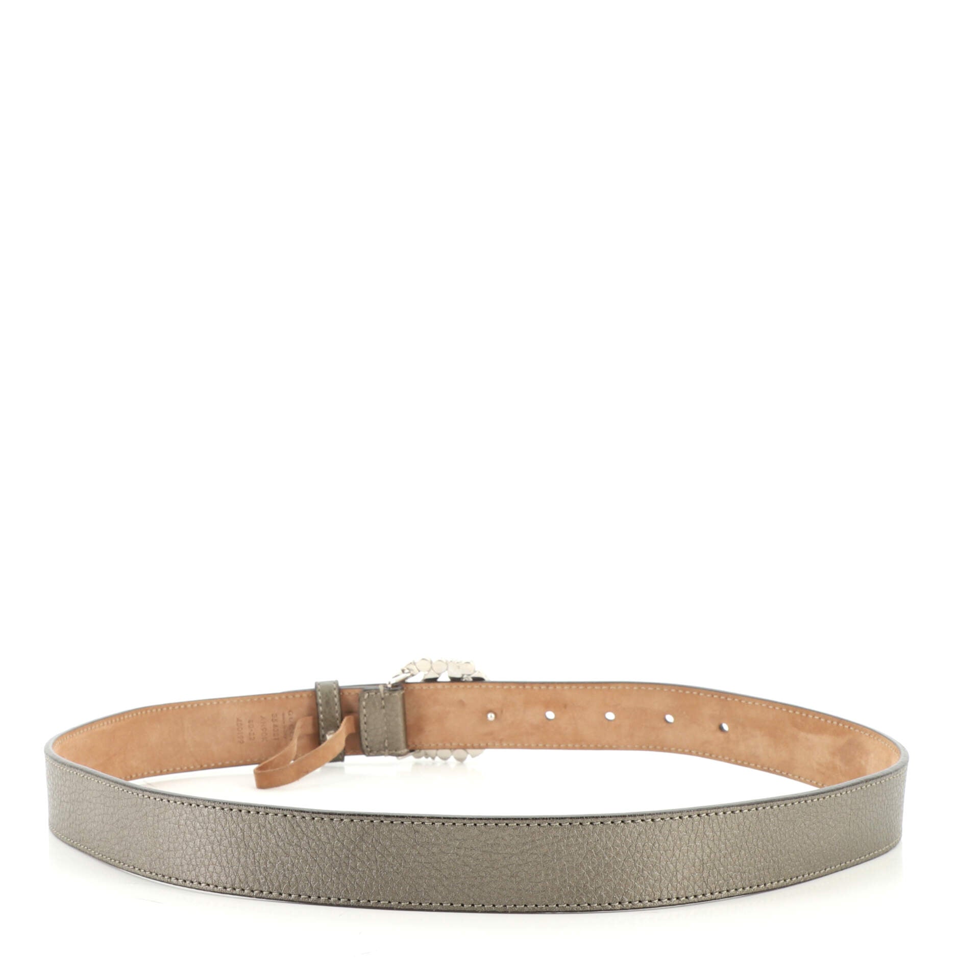 Interlocking G Belt Leather with Crystal Buckle Thin 80