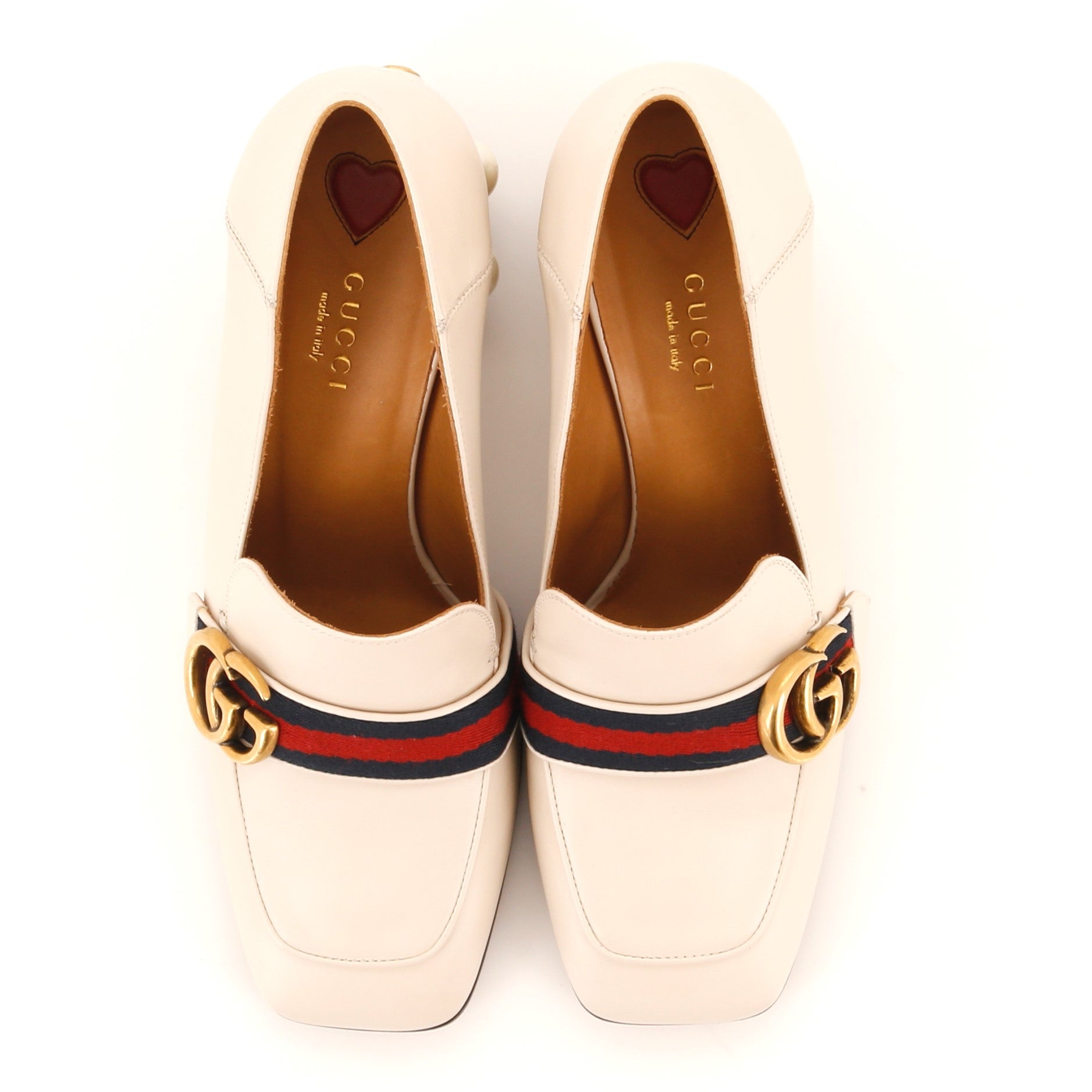 Women's GG Web Peyton Loafers Leather with Faux Pearls