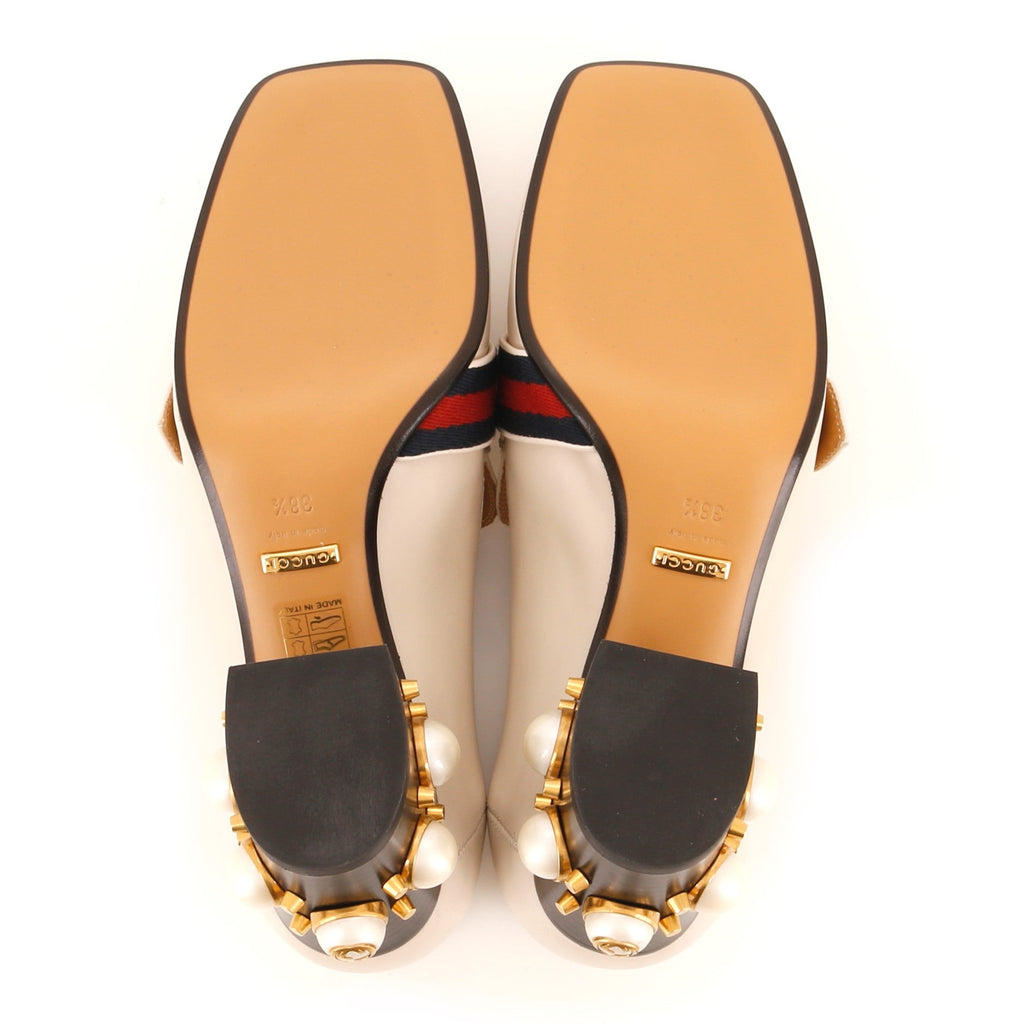 Women's GG Web Peyton Loafers Leather with Faux Pearls