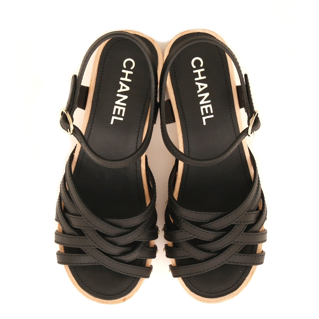 Women's Strappy Sandals Leather and Cork