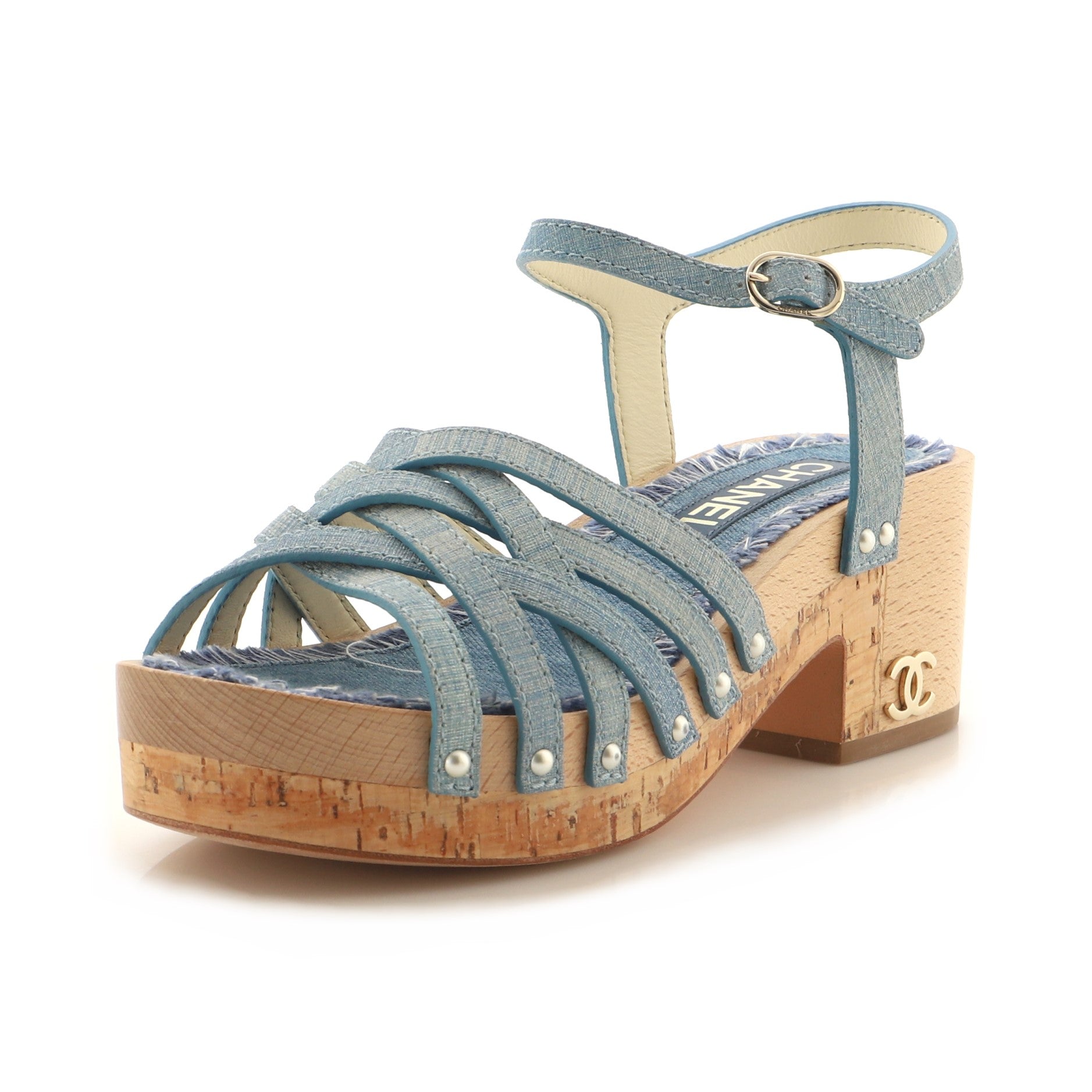 Women's Strappy Sandals Leather and Cork
