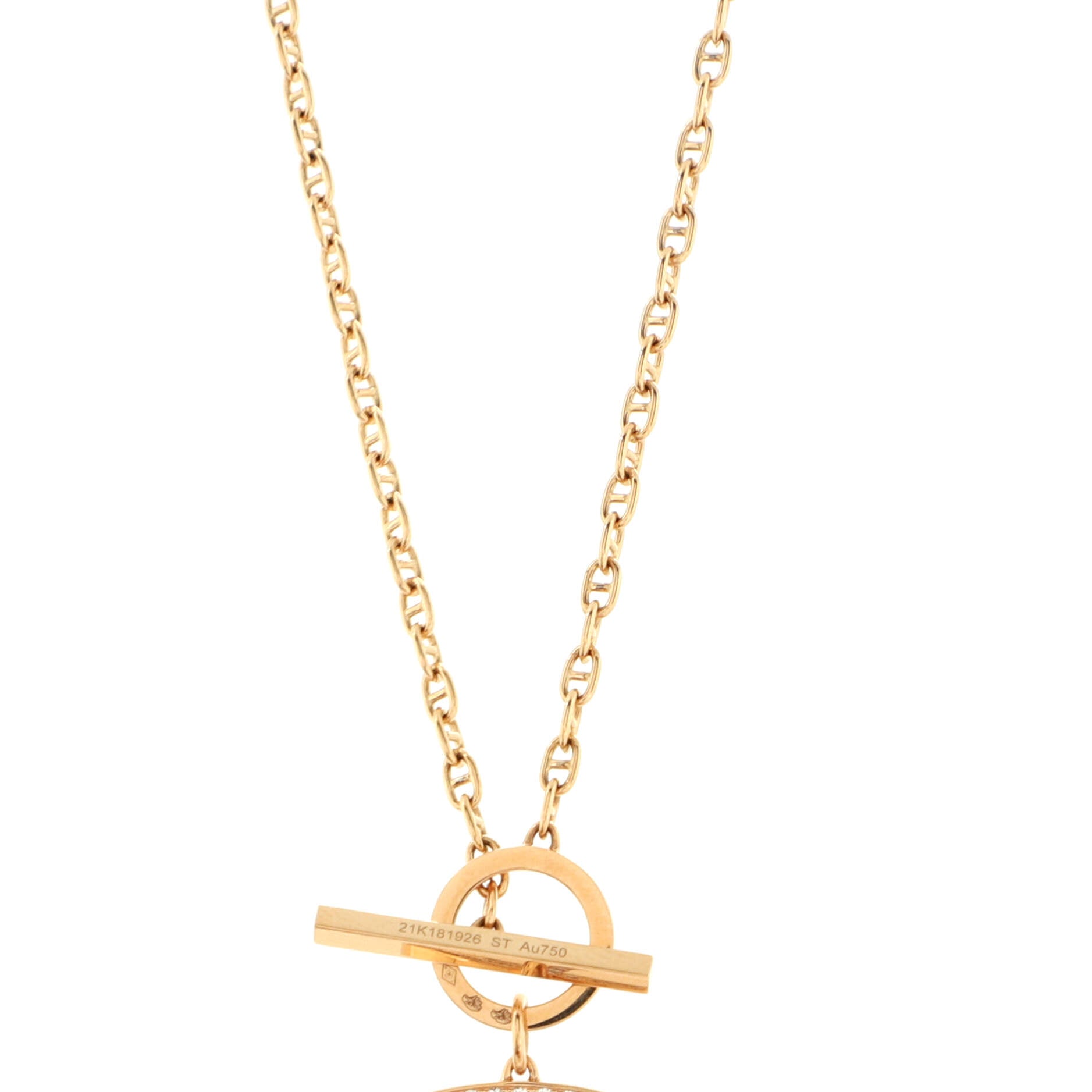 Chaine d'Ancre Verso Pendant Necklace 18K Rose Gold with Diamonds