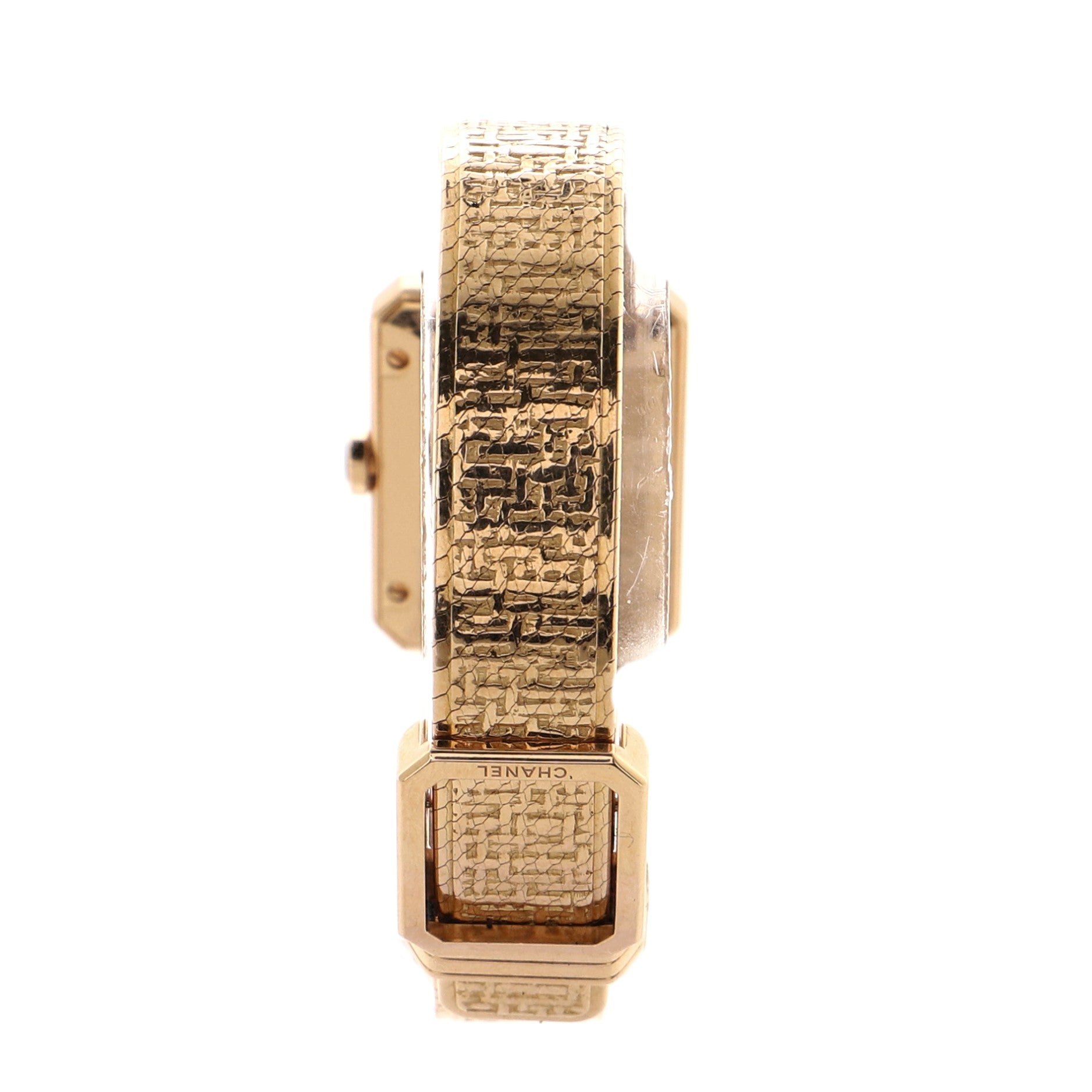 Boy·Friend Tweed Quartz Watch Beige Gold with Diamond Bezel 21