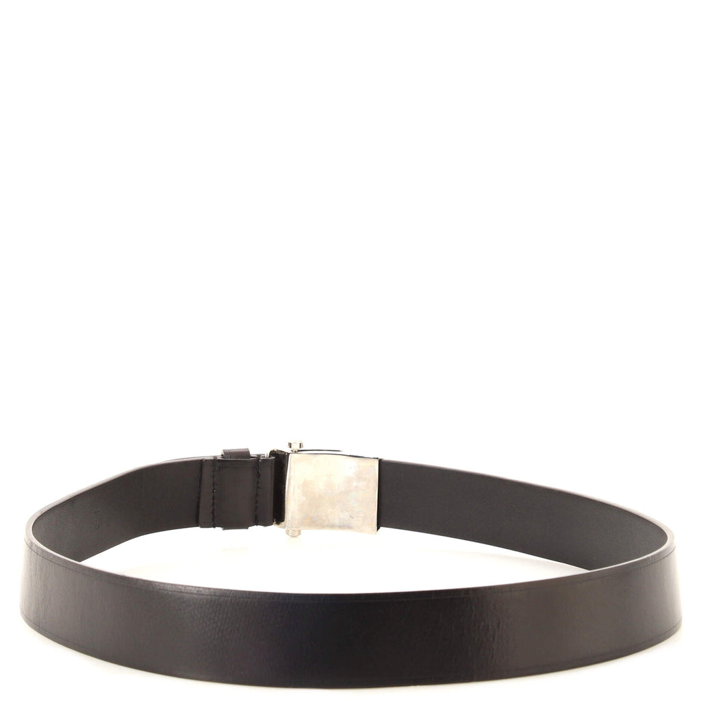 Logo Buckle Belt Leather Wide 70
