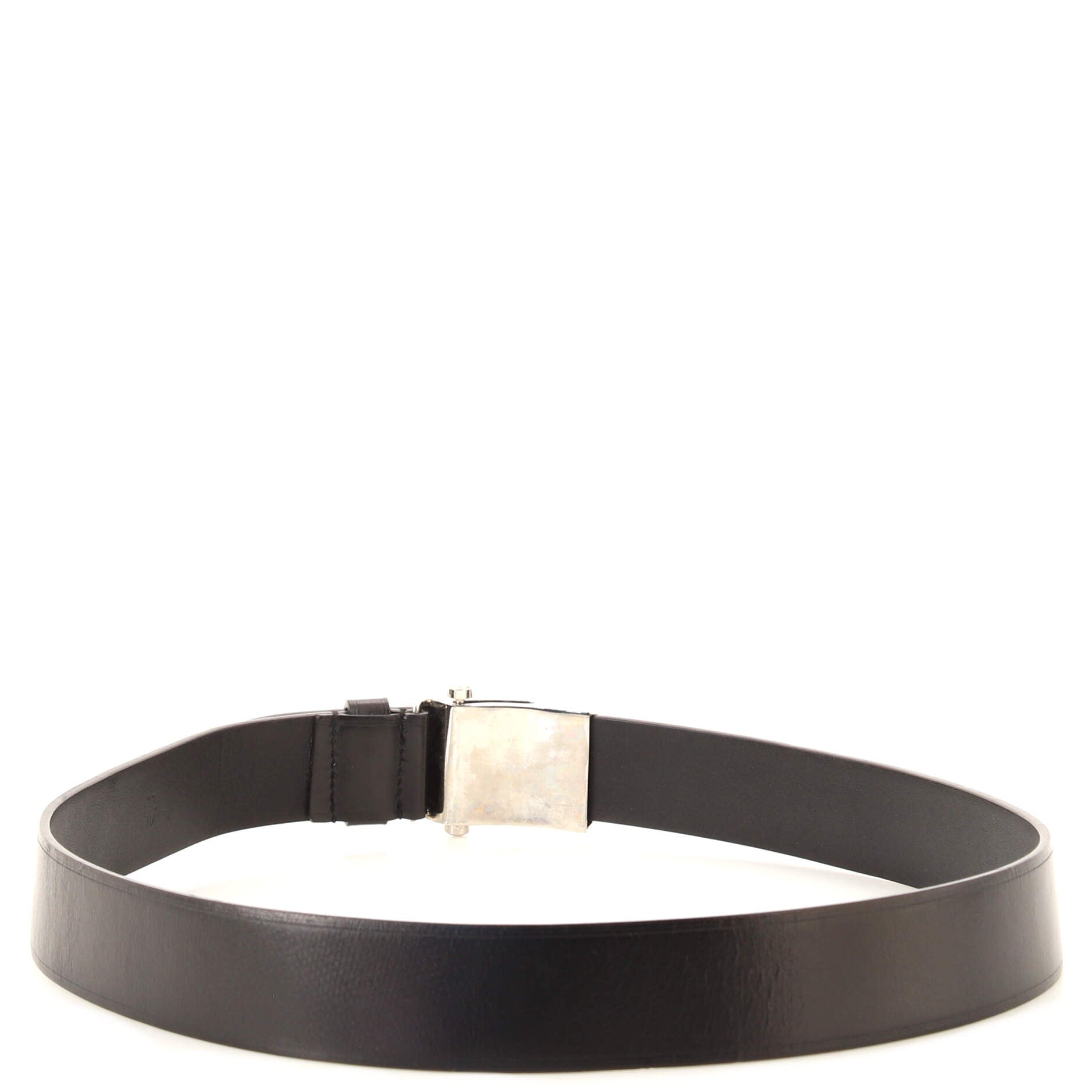 Logo Buckle Belt Leather Wide 70