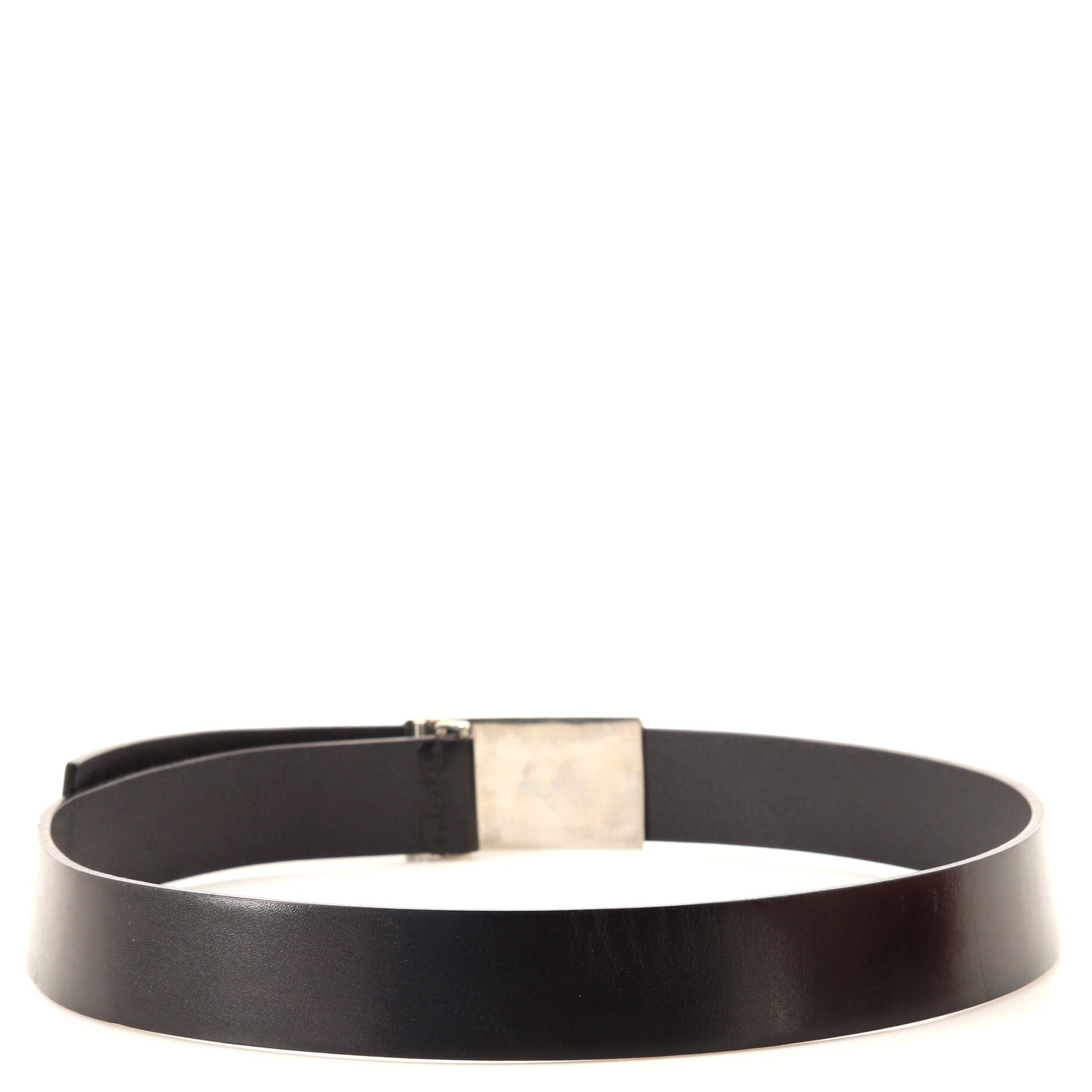 Logo Buckle Belt Leather Wide 70