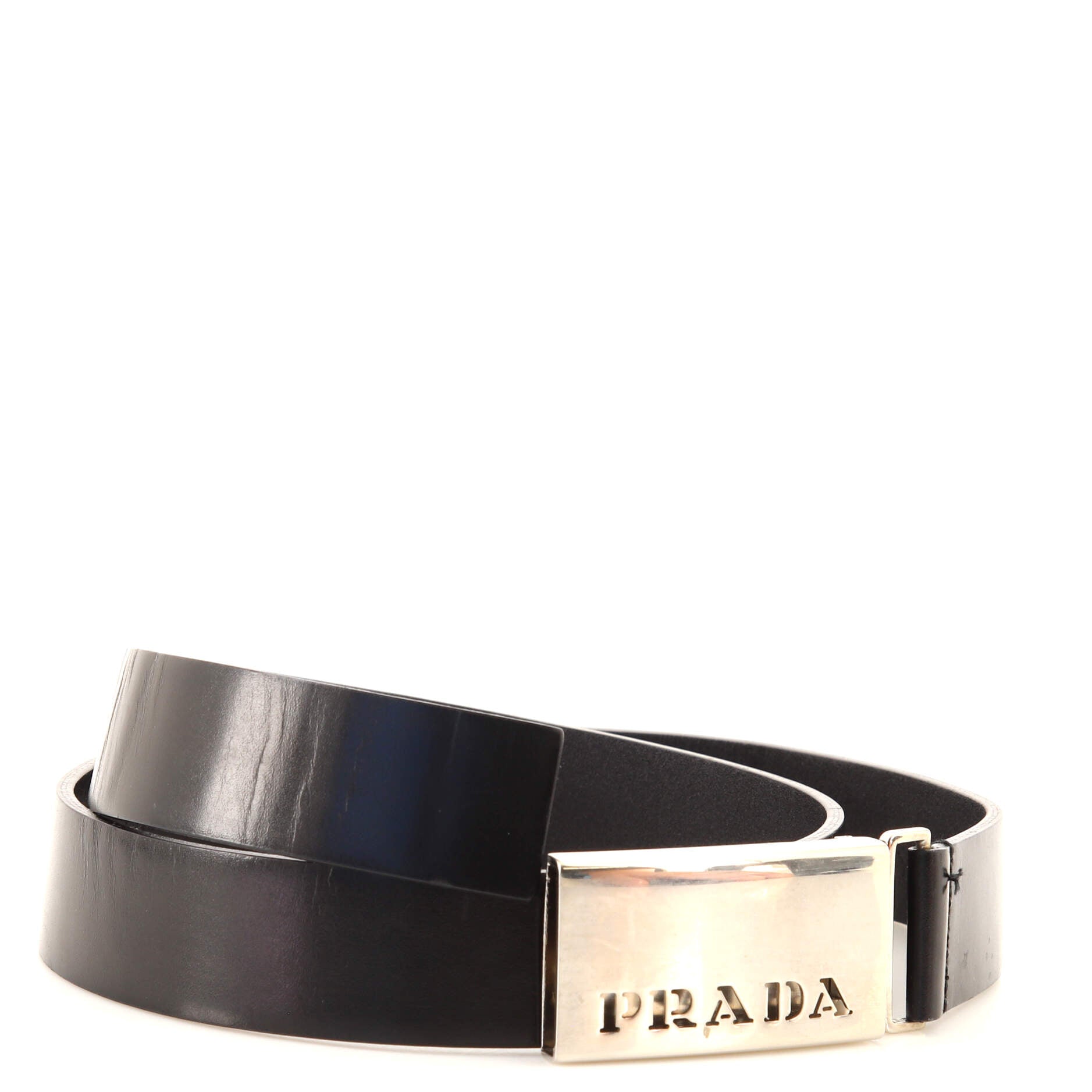 Logo Buckle Belt Leather Wide 70
