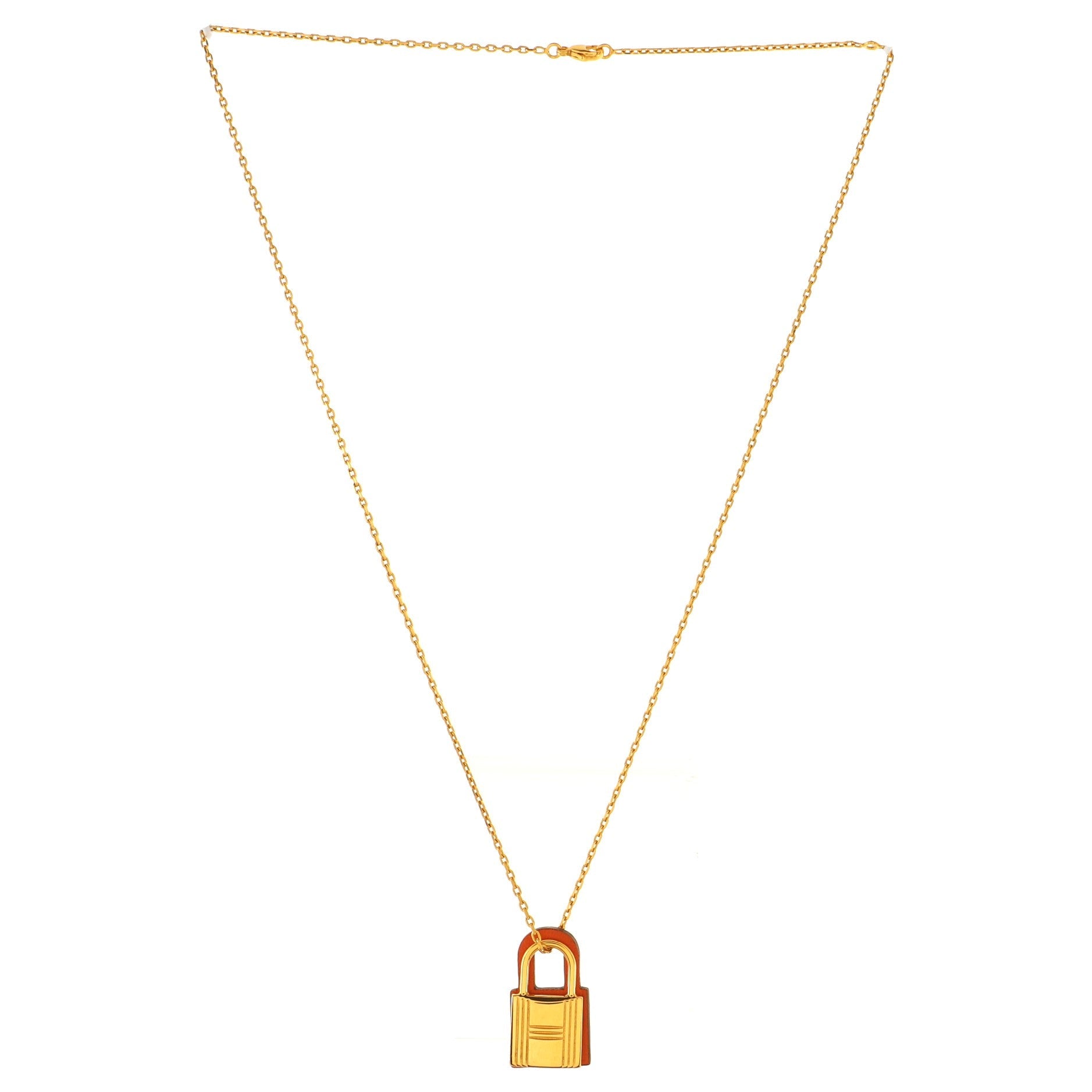O'Kelly Pendant Necklace Metal and Leather Small