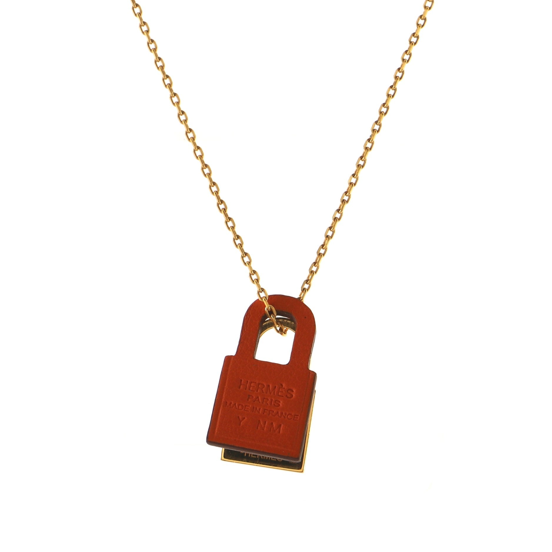 O'Kelly Pendant Necklace Metal and Leather Small