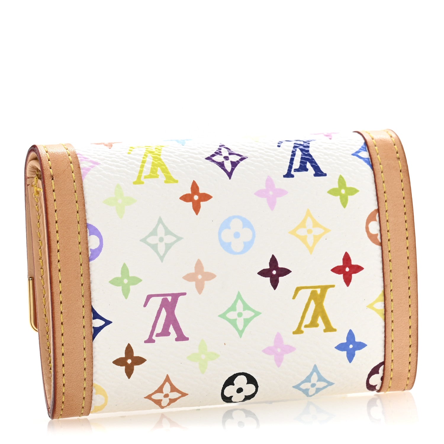 Monogram Multicolor Porte-Monnaie Plat Coin Purse White