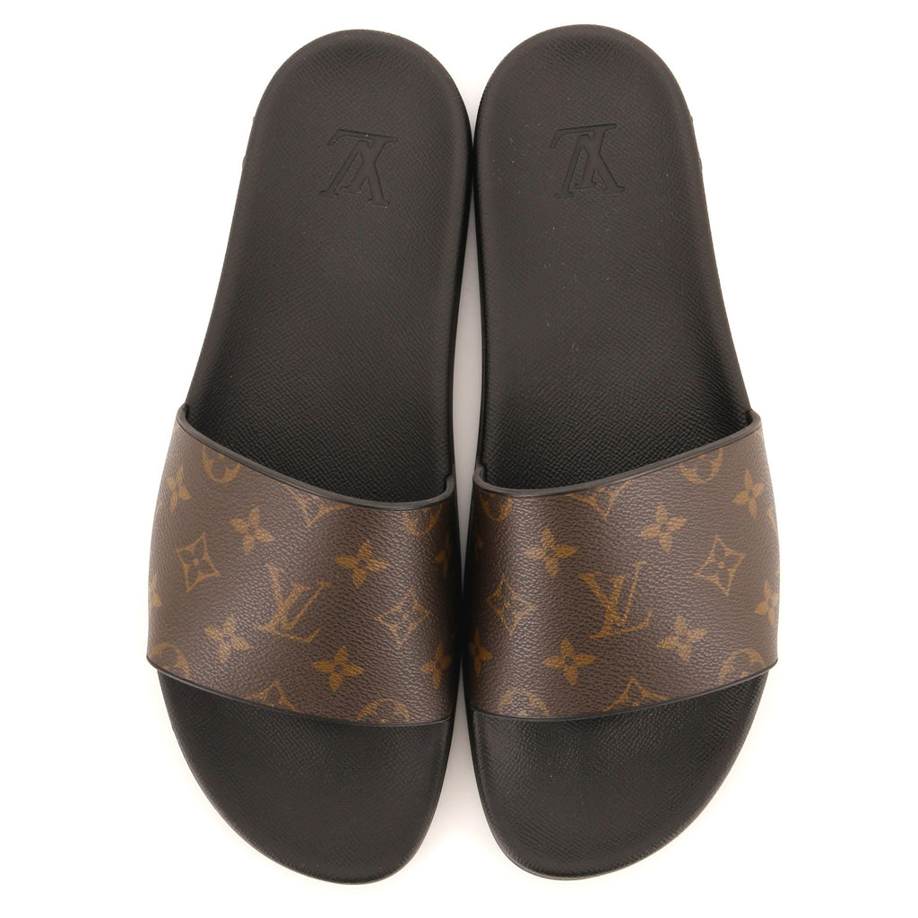 Men's Waterfront Slide Mule Sandals Monogram Canvas and Rubber